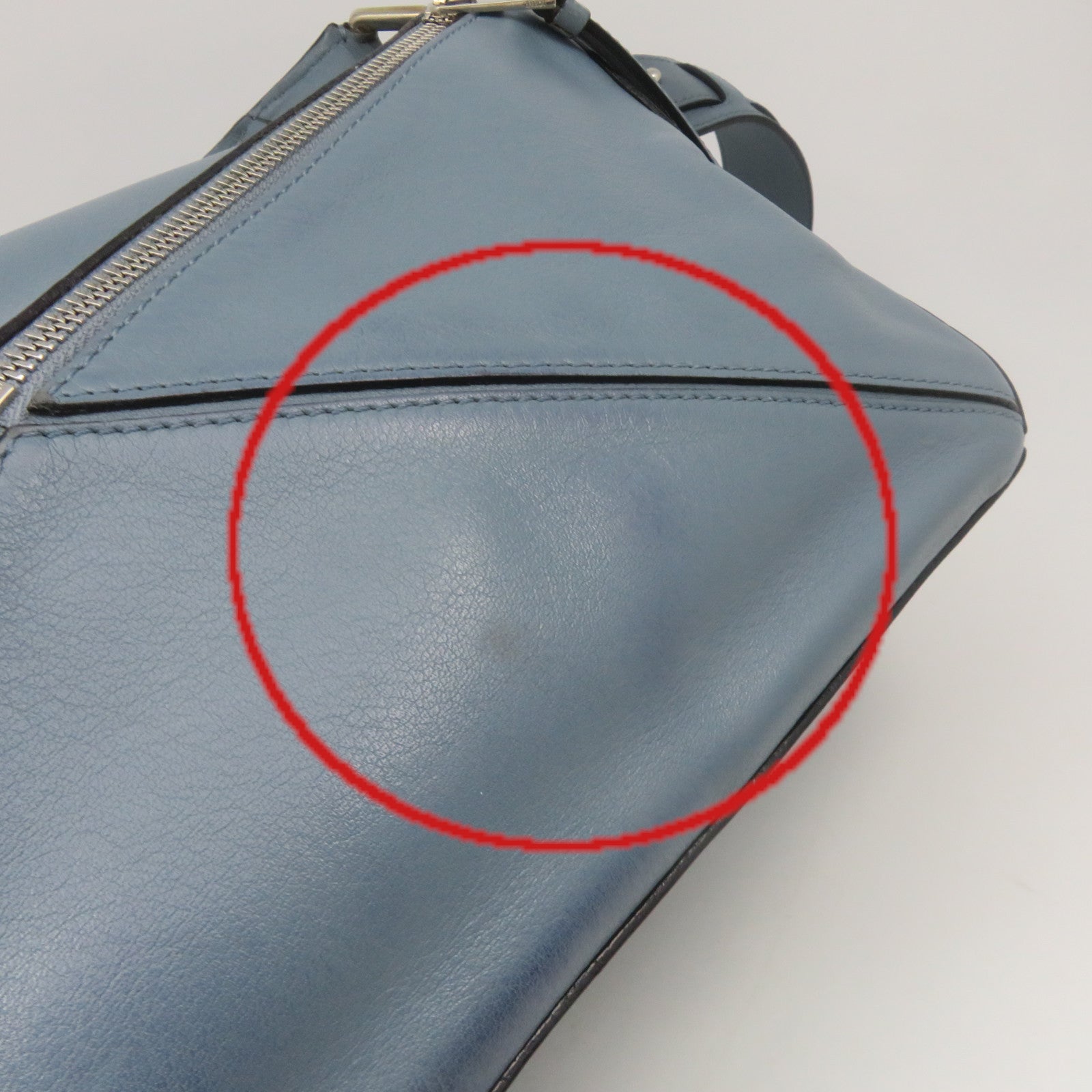 LOEWE 牛皮皮革Puzzle Bag Medium 2Way Shoulder Bag手挽肩背兩用袋藍色