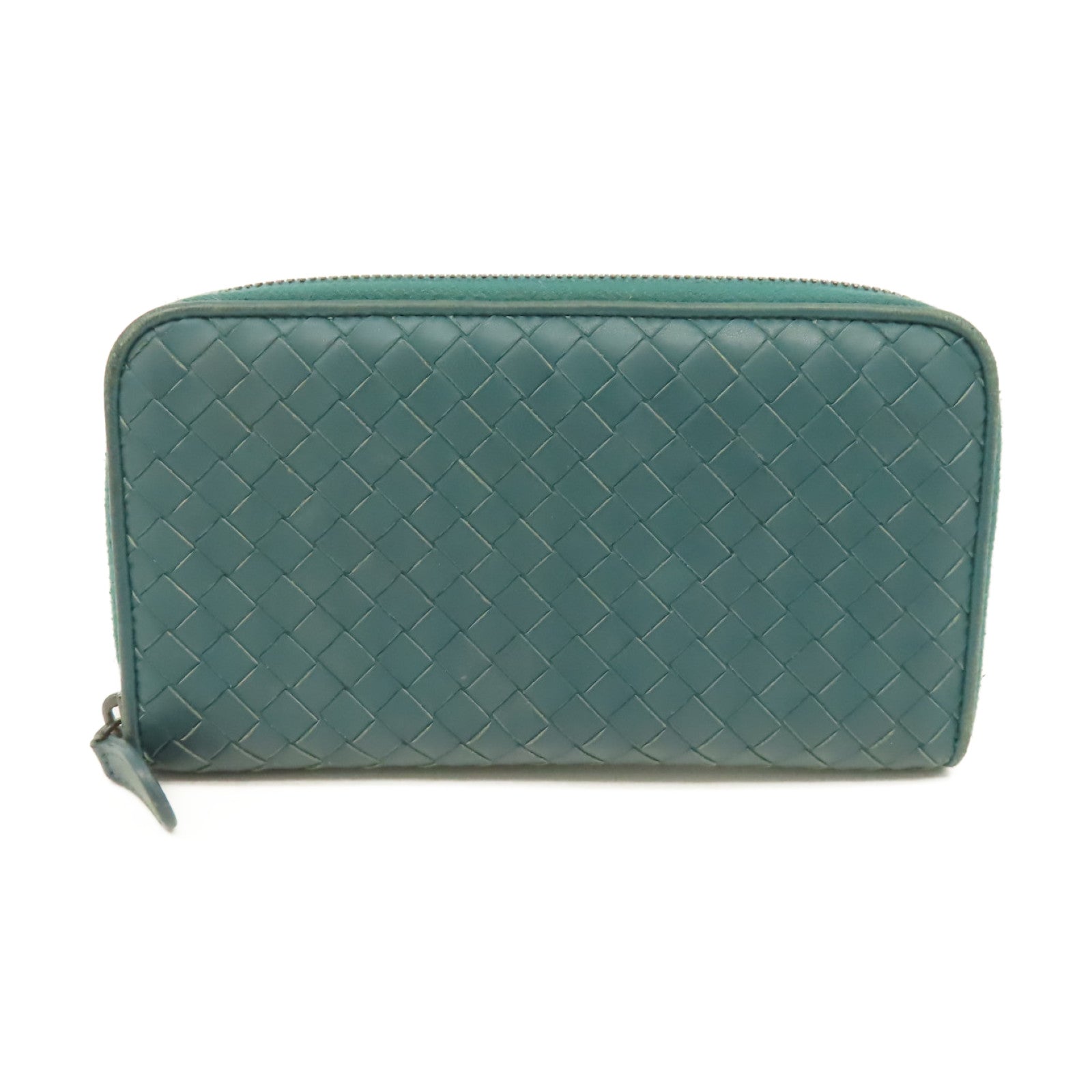 BOTTEGA VENETA 織紋皮革Zipper Long Wallet拉鏈長錢包綠色