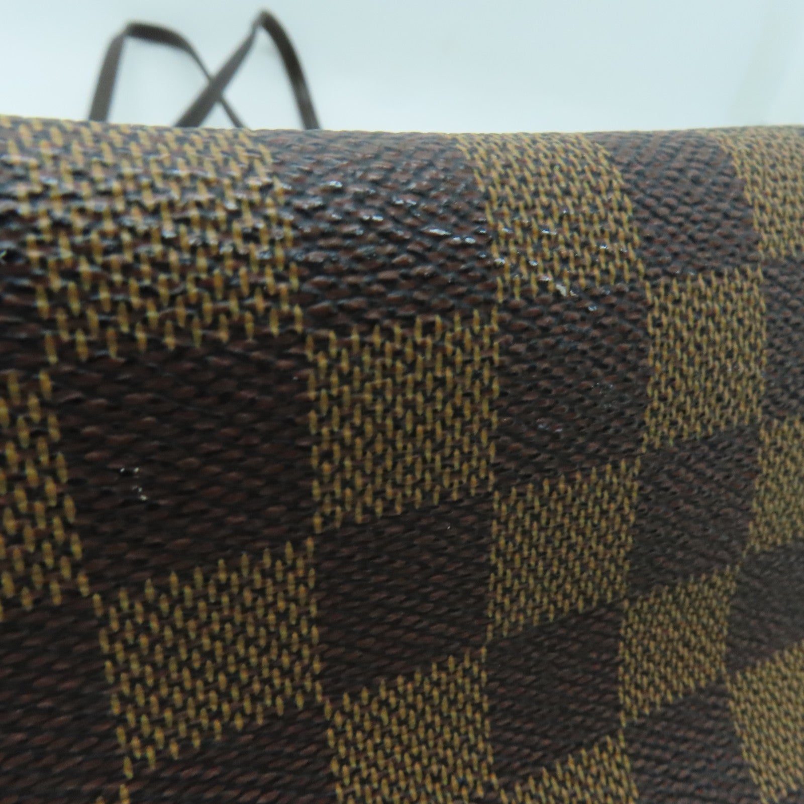 LOUIS VUITTON Damier Neverfull MM手挽袋金扣啡色