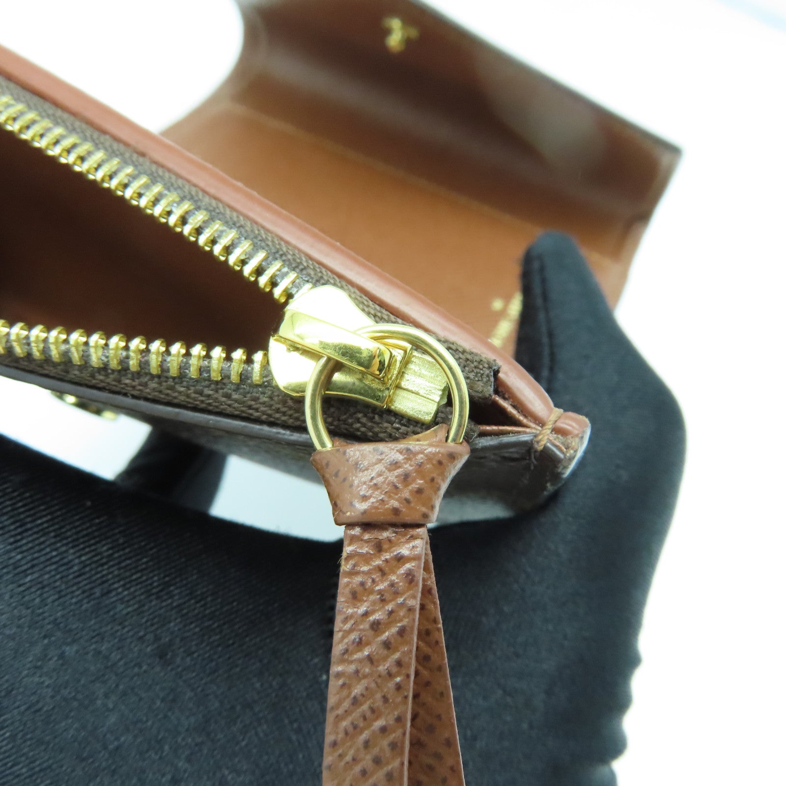 LOUIS VUITTON Monogram Wallet gold buckle wallet brown