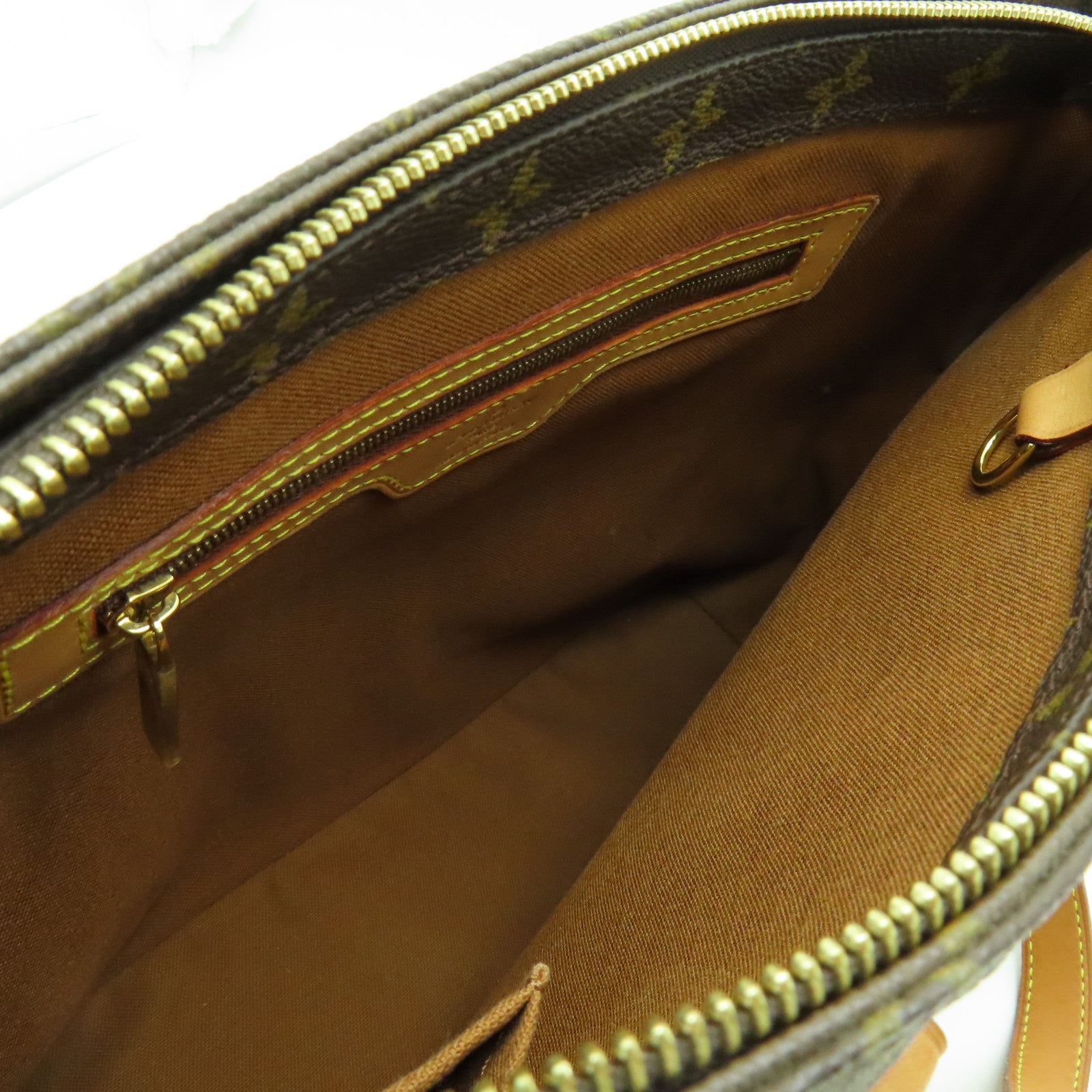 LOUIS VUITTON Monogram Cabas Piano金扣手挽袋棕色