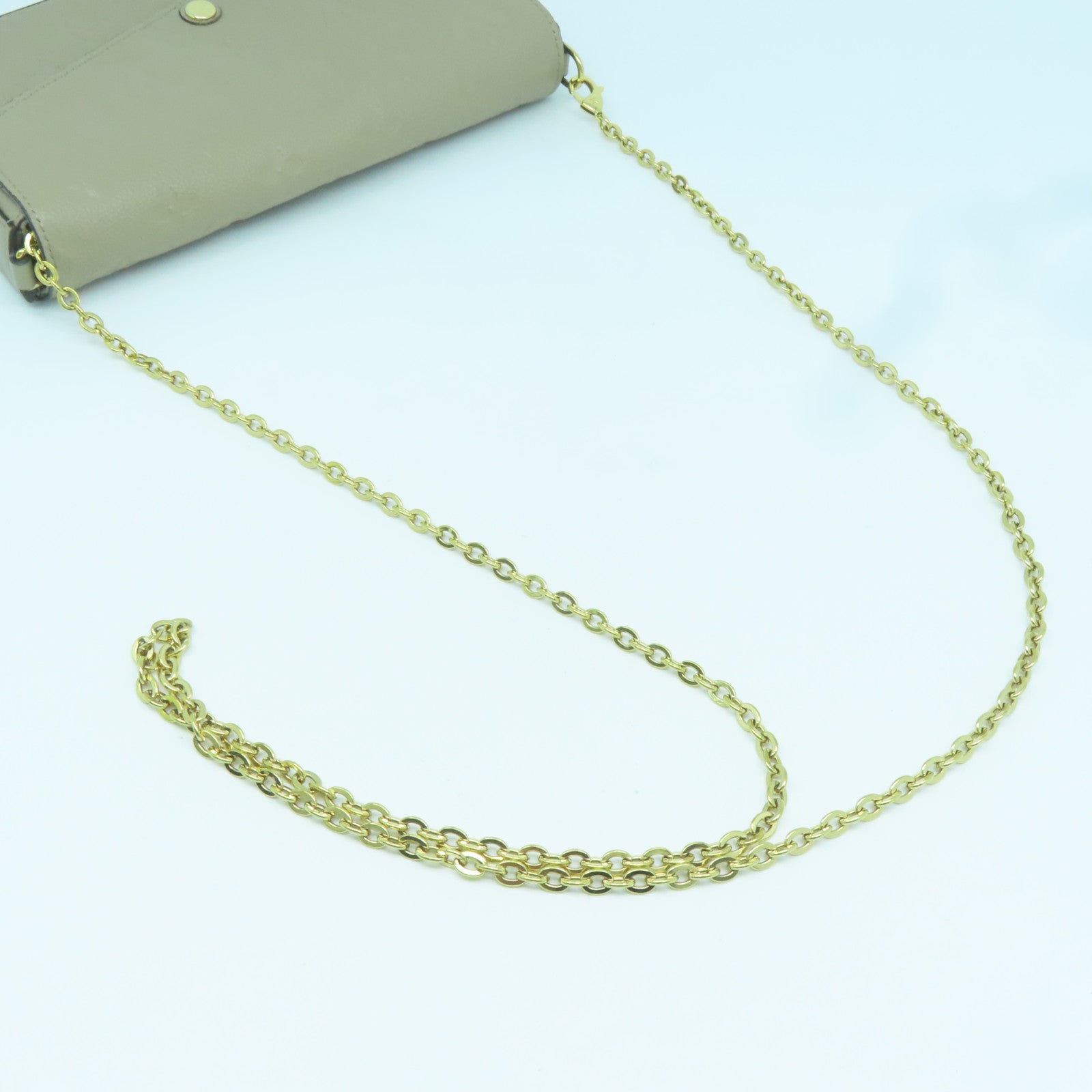 LOUIS VUITTON Monogram Empreinte Felicie Pochette金扣鏈帶肩背袋啡色