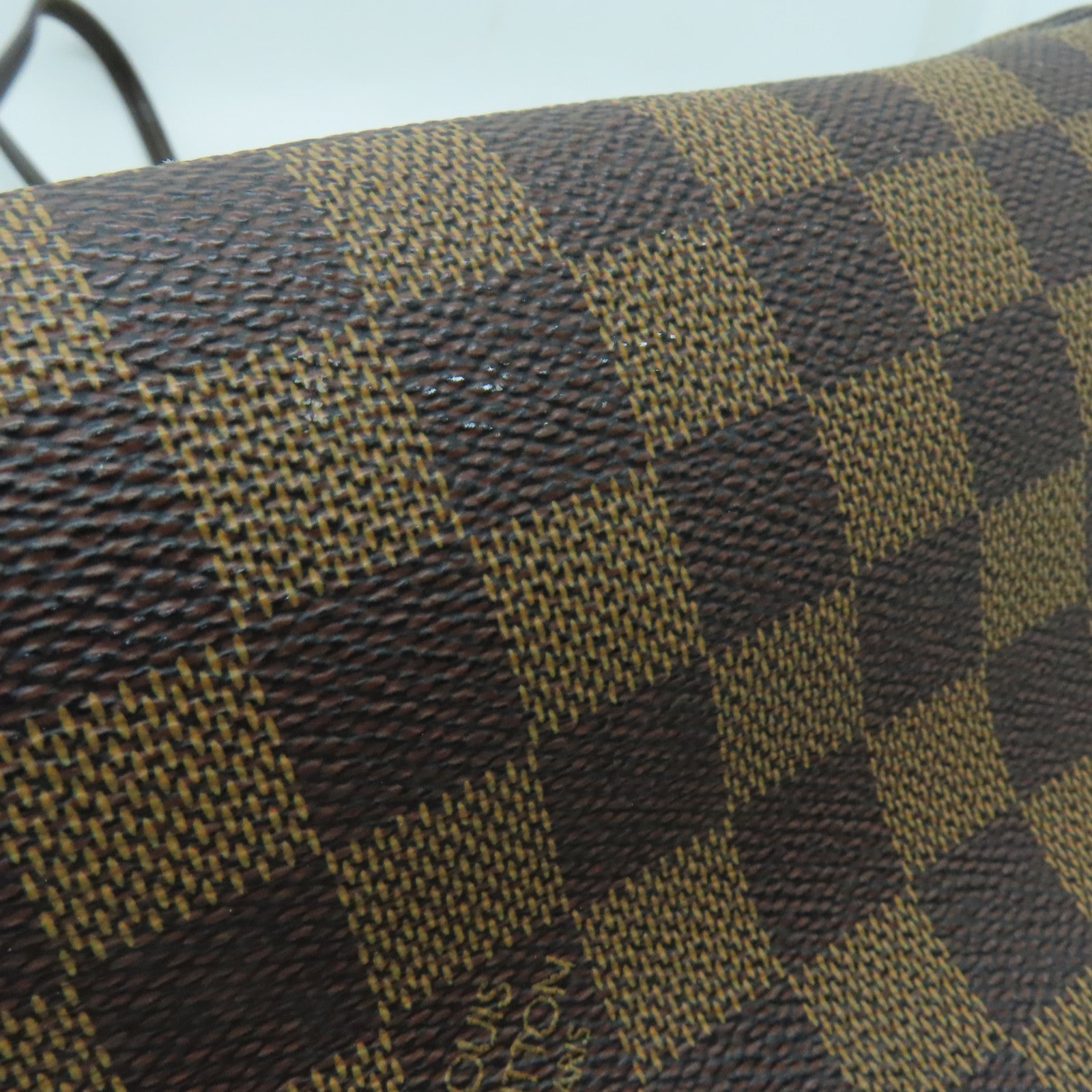 LOUIS VUITTON Damier Neverfull MM手挽袋金扣啡色