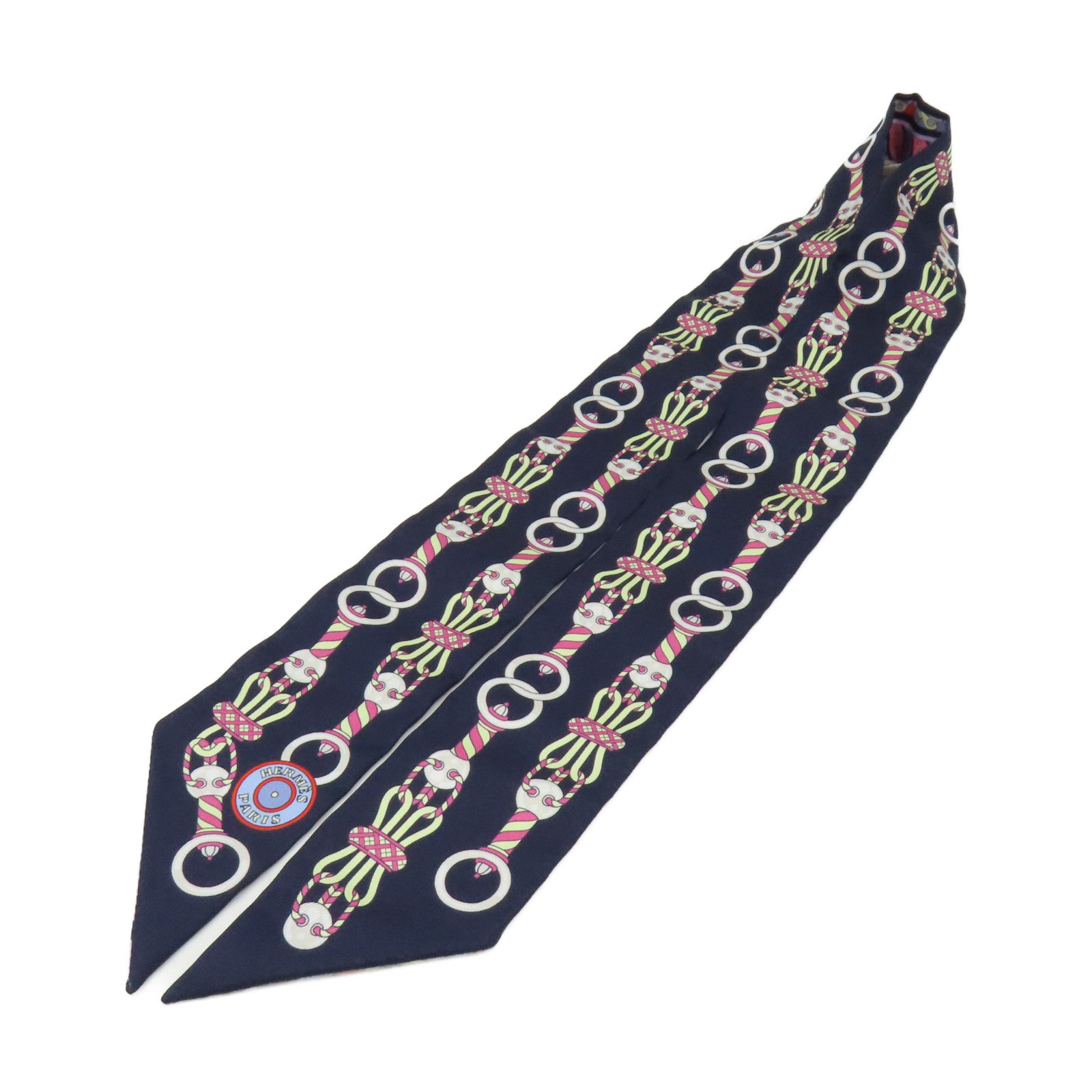 HERMES 【激減優惠】絲質Twilly Scarf絲巾寶藍色/彩色