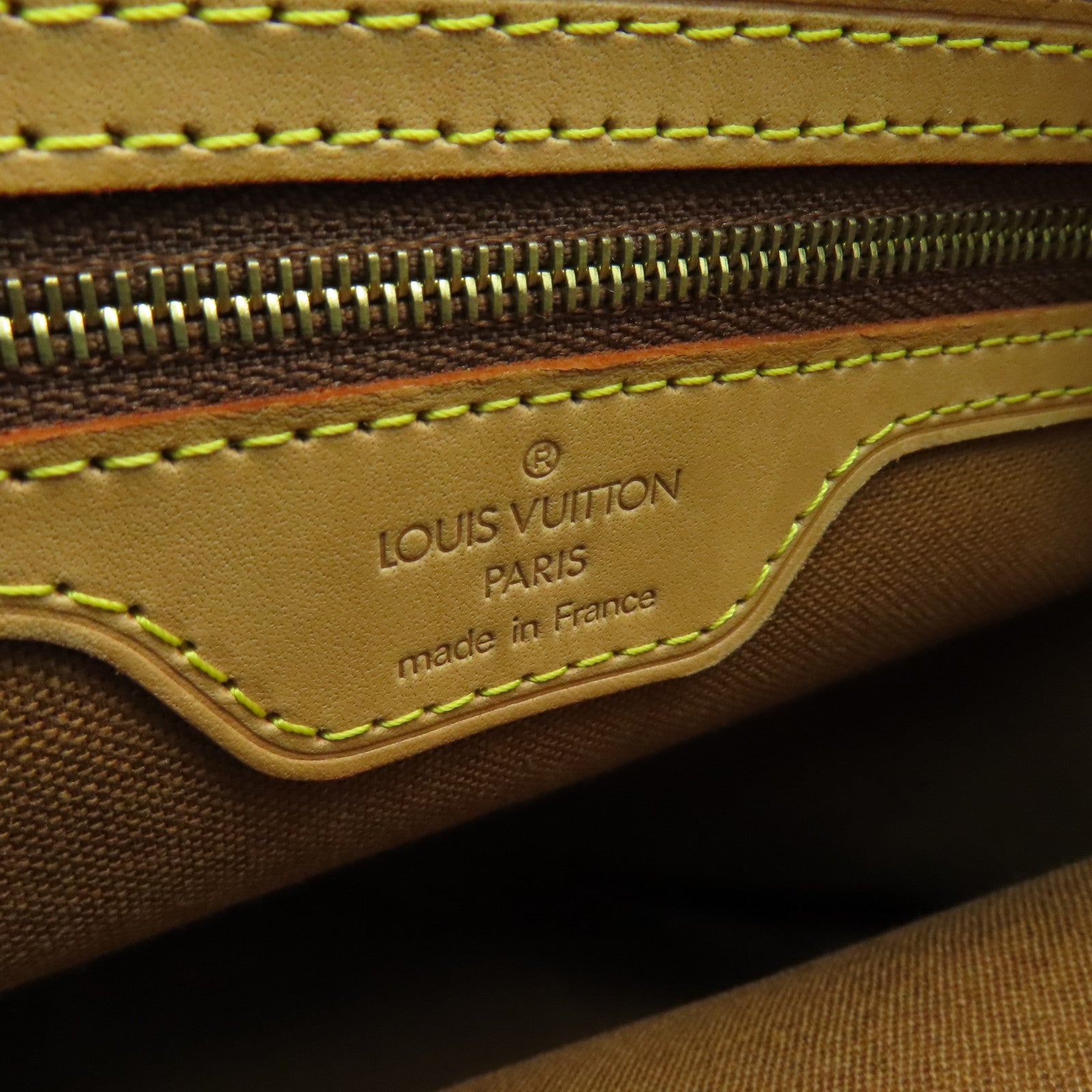 LOUIS VUITTON Monogram Cabas Piano金扣手挽袋棕色