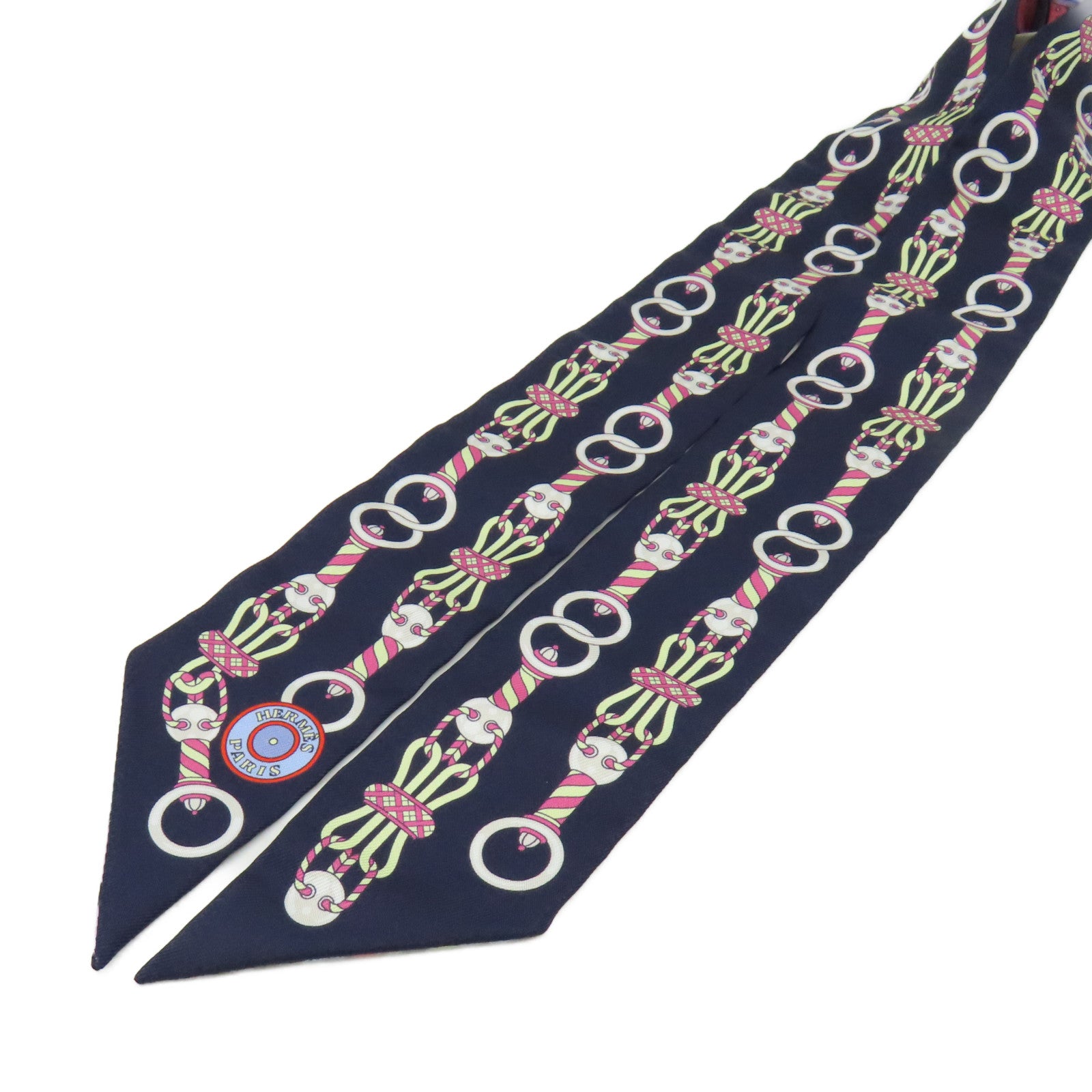 HERMES 【激減優惠】絲質Twilly Scarf絲巾寶藍色/彩色