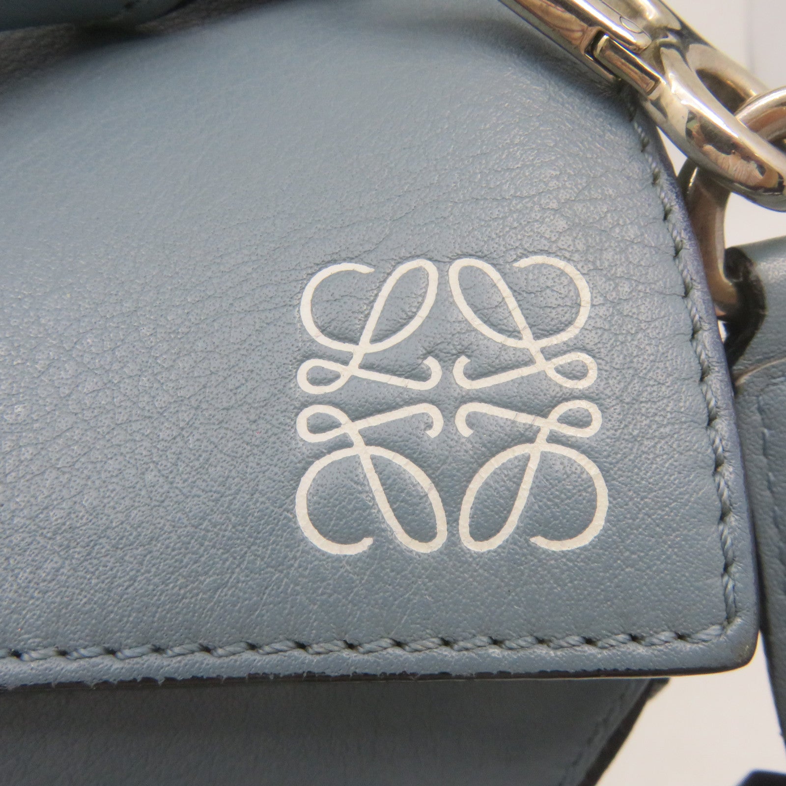 LOEWE 牛皮皮革Puzzle Bag Medium 2Way Shoulder Bag手挽肩背兩用袋藍色