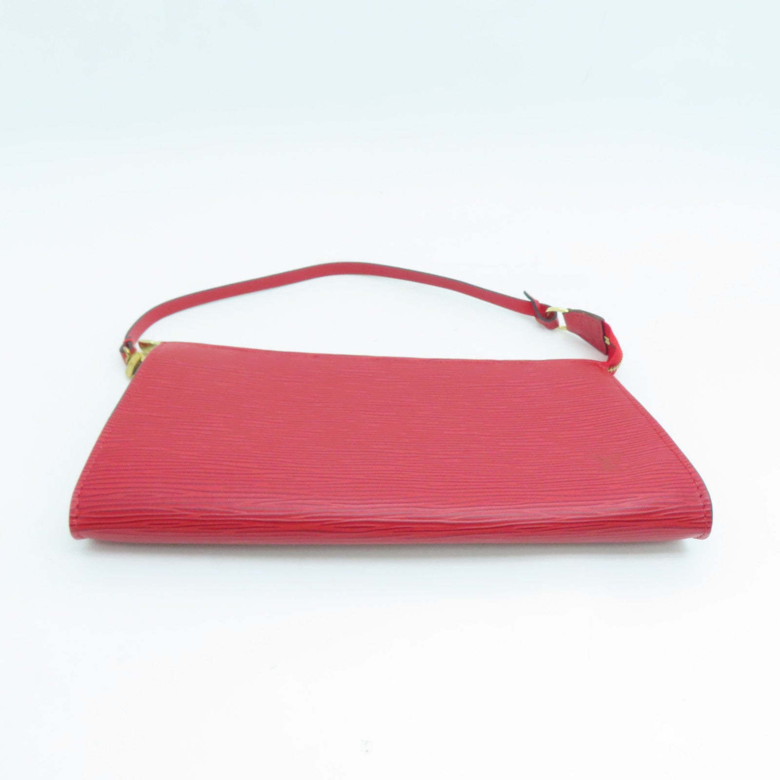 LOUIS VUITTON Epi Pochette Accessories金扣手拿包红色