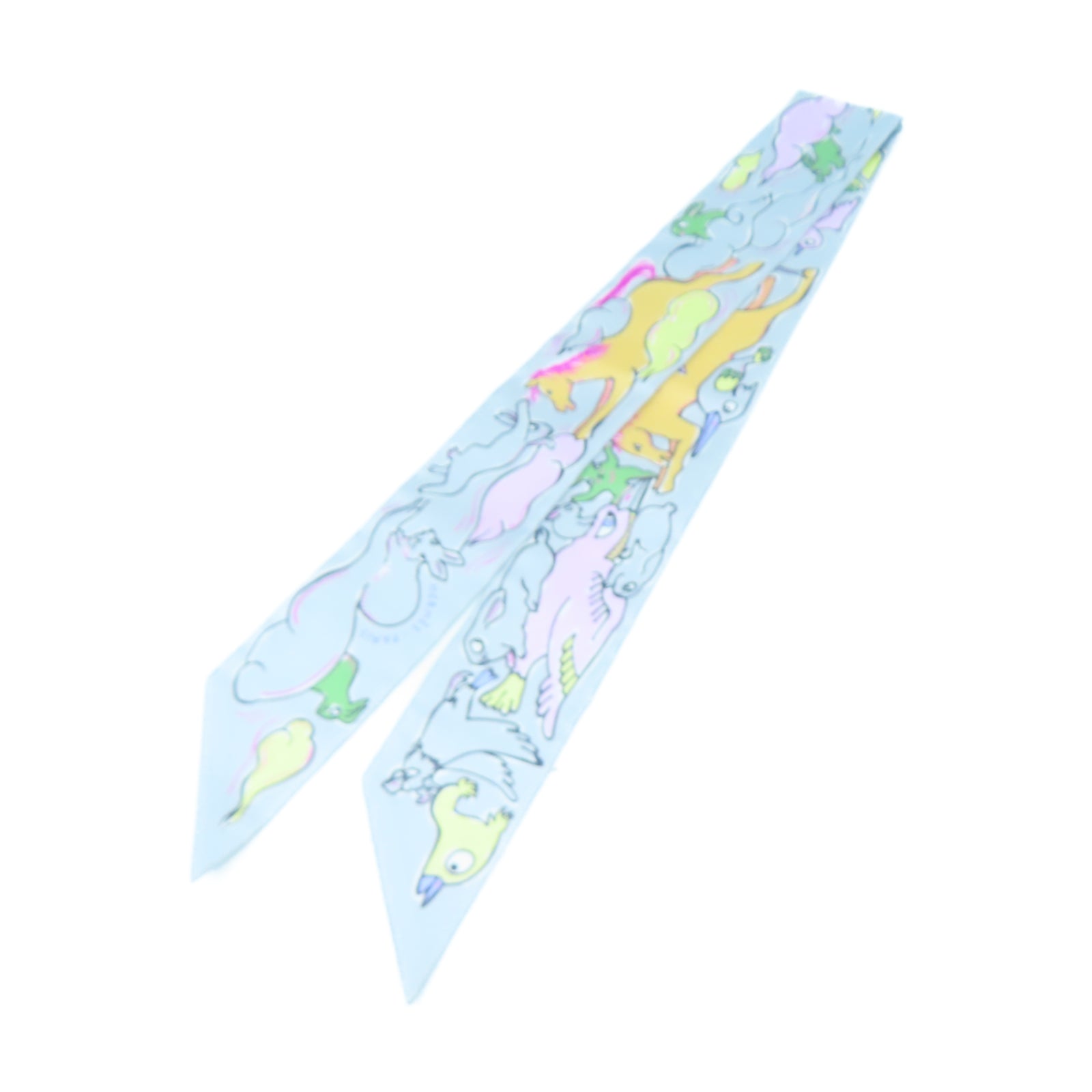 HERMES 【激減優惠】絲質Twilly Scarf絲巾藍色