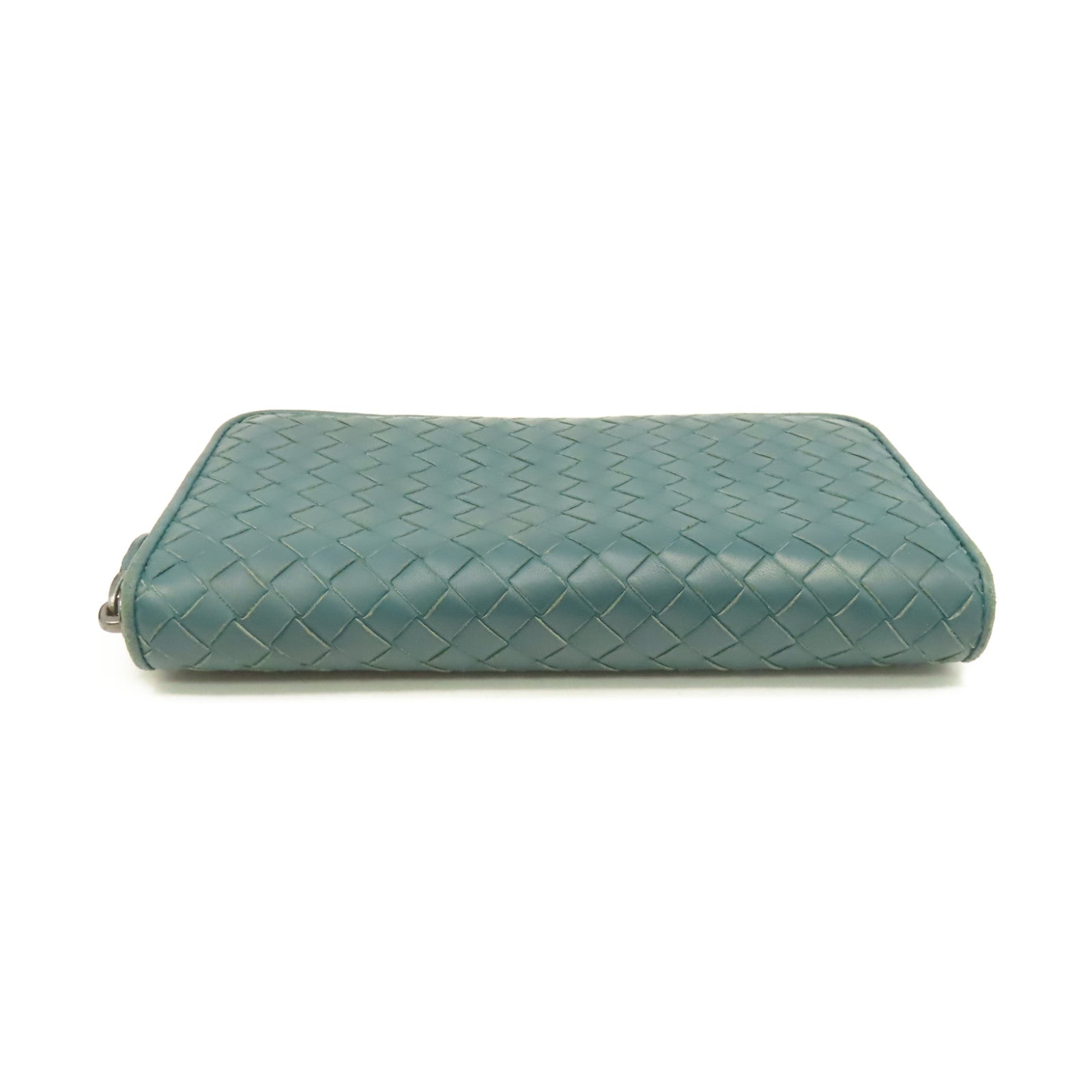 BOTTEGA VENETA 織紋皮革Zipper Long Wallet拉鏈長錢包綠色