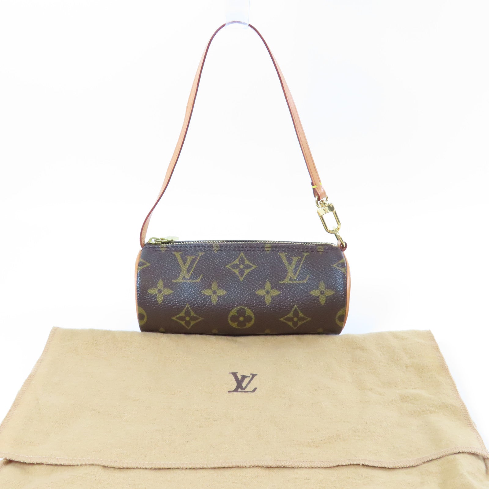 LOUIS VUITTON Monogram Handbag金扣手挽袋啡色