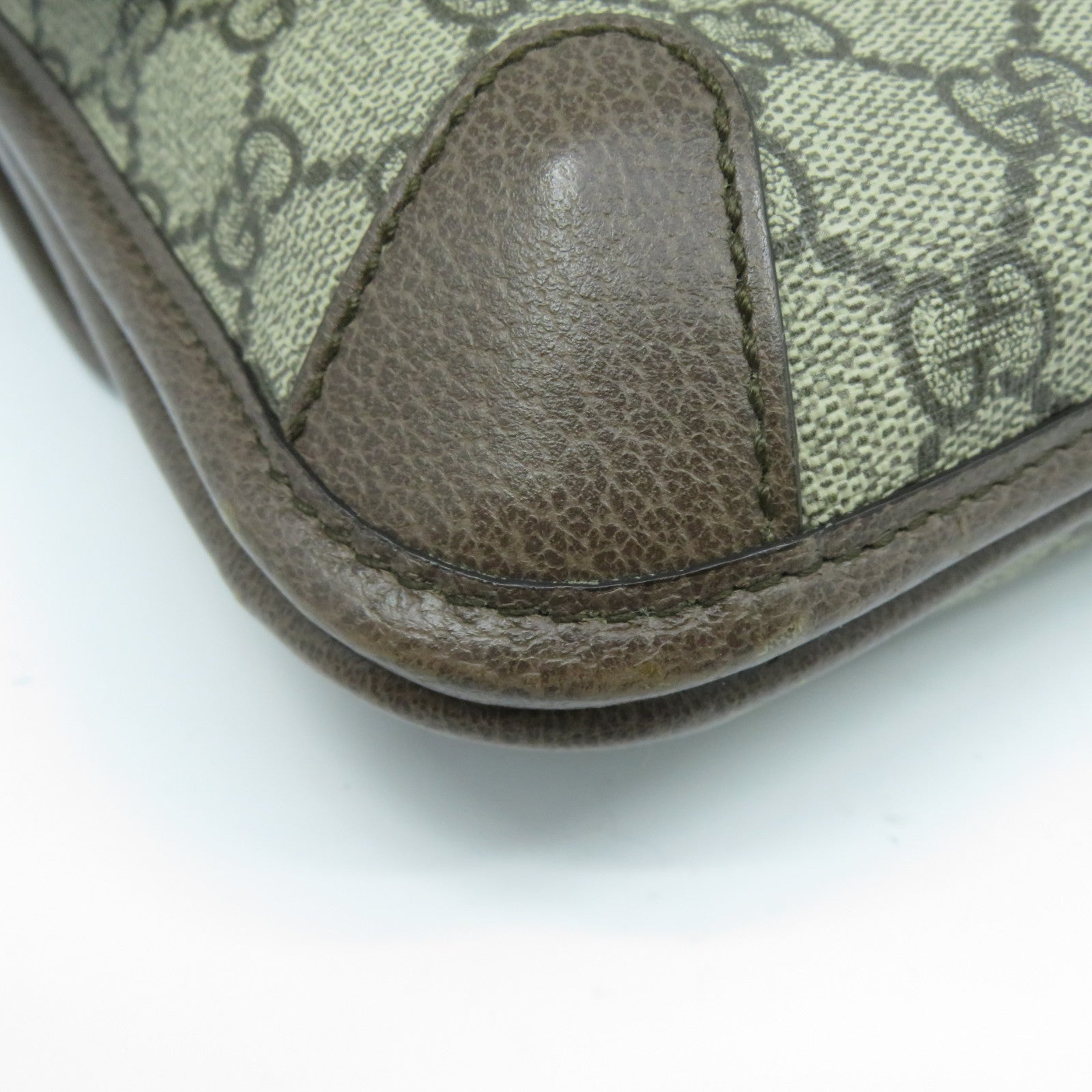 GUCCI 塗層帆布/皮革Neo Vintage Small Messenger Bag金扣肩背袋啡色