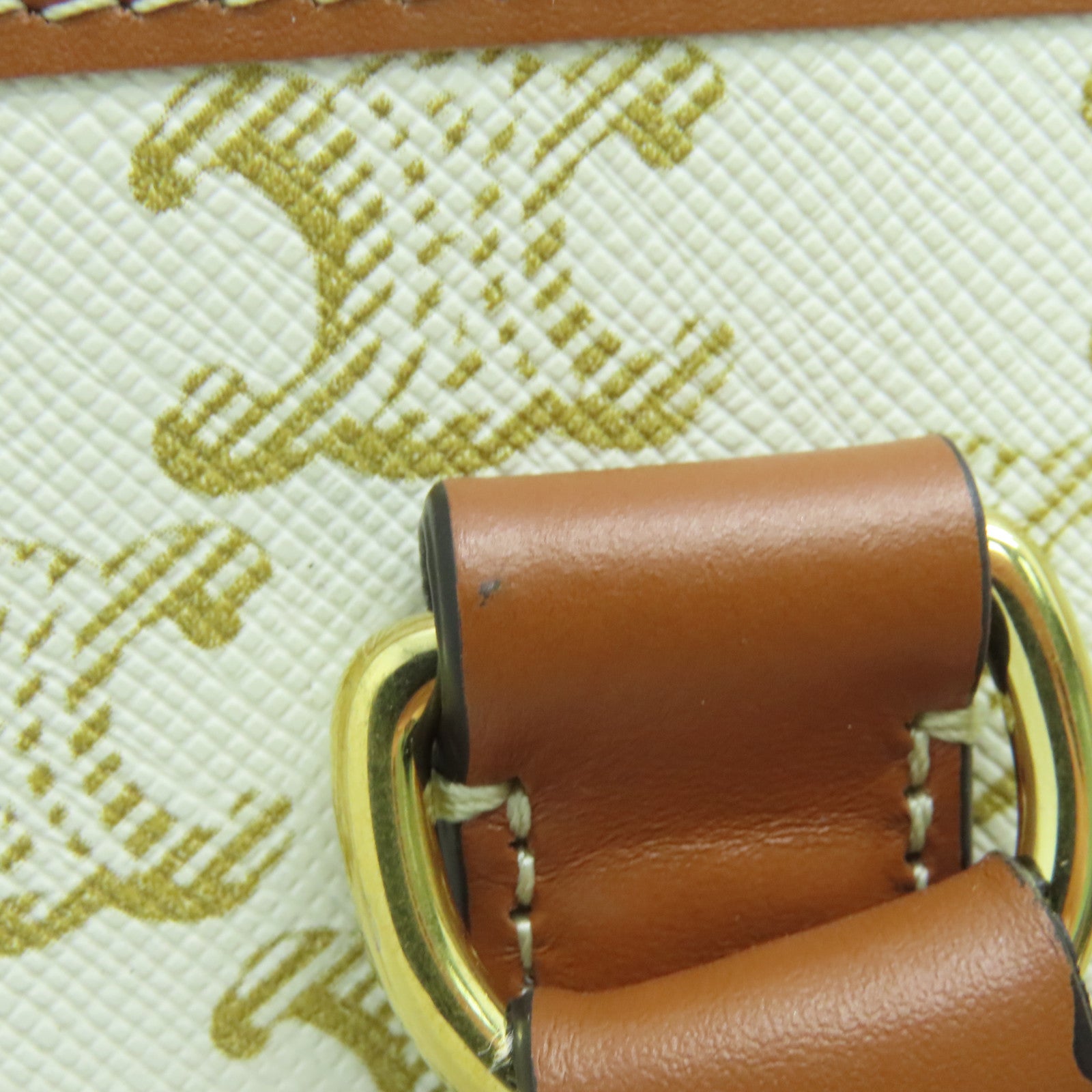 CELINE 塗層帆布Cabas手挽袋金扣白色