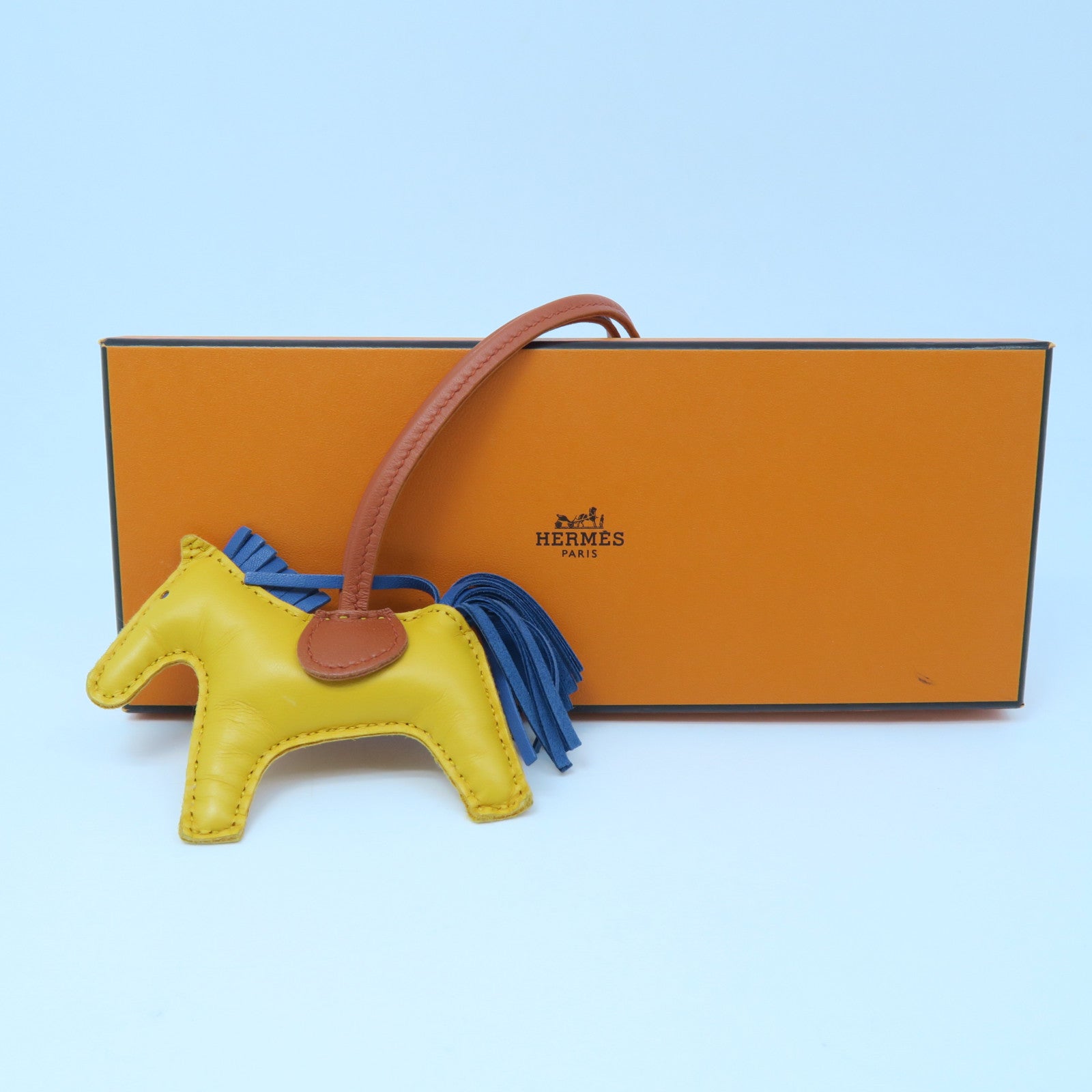HERMES Swift皮革Rodeo S掛飾黃色/啡色/藍色