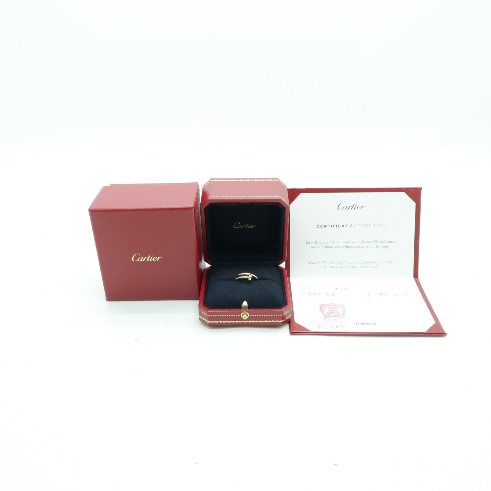 CARTIER 18K玫瑰金Juste Un Clou戒指Cartier#54/US#7粉金色
