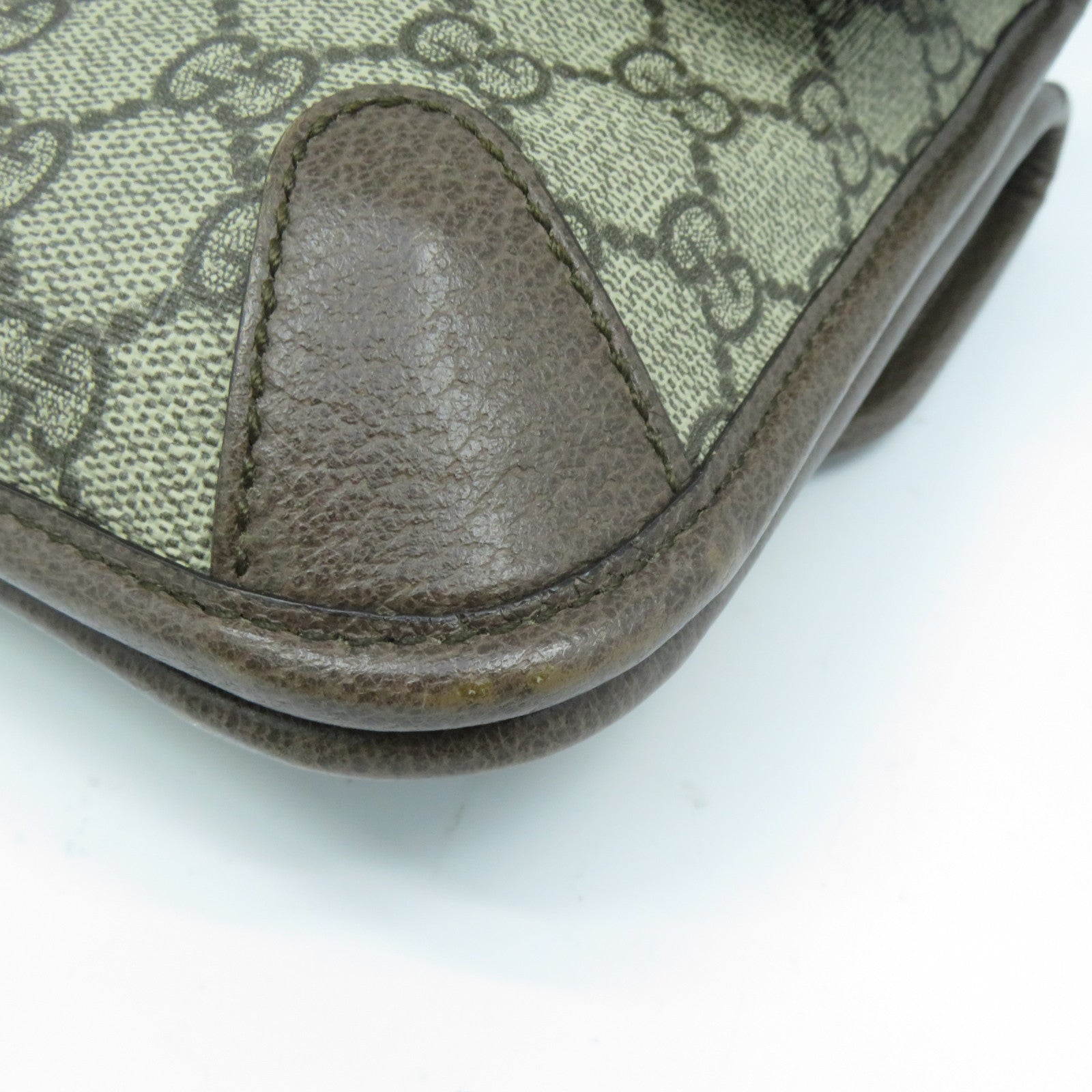 GUCCI 塗層帆布/皮革Neo Vintage Small Messenger Bag金扣肩背袋啡色