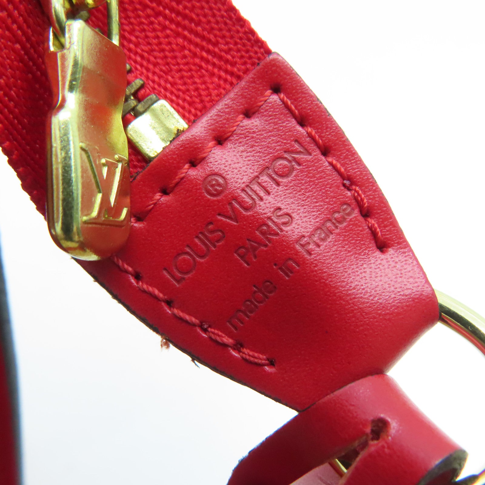 LOUIS VUITTON Epi Pochette Accessories金扣手拿包红色