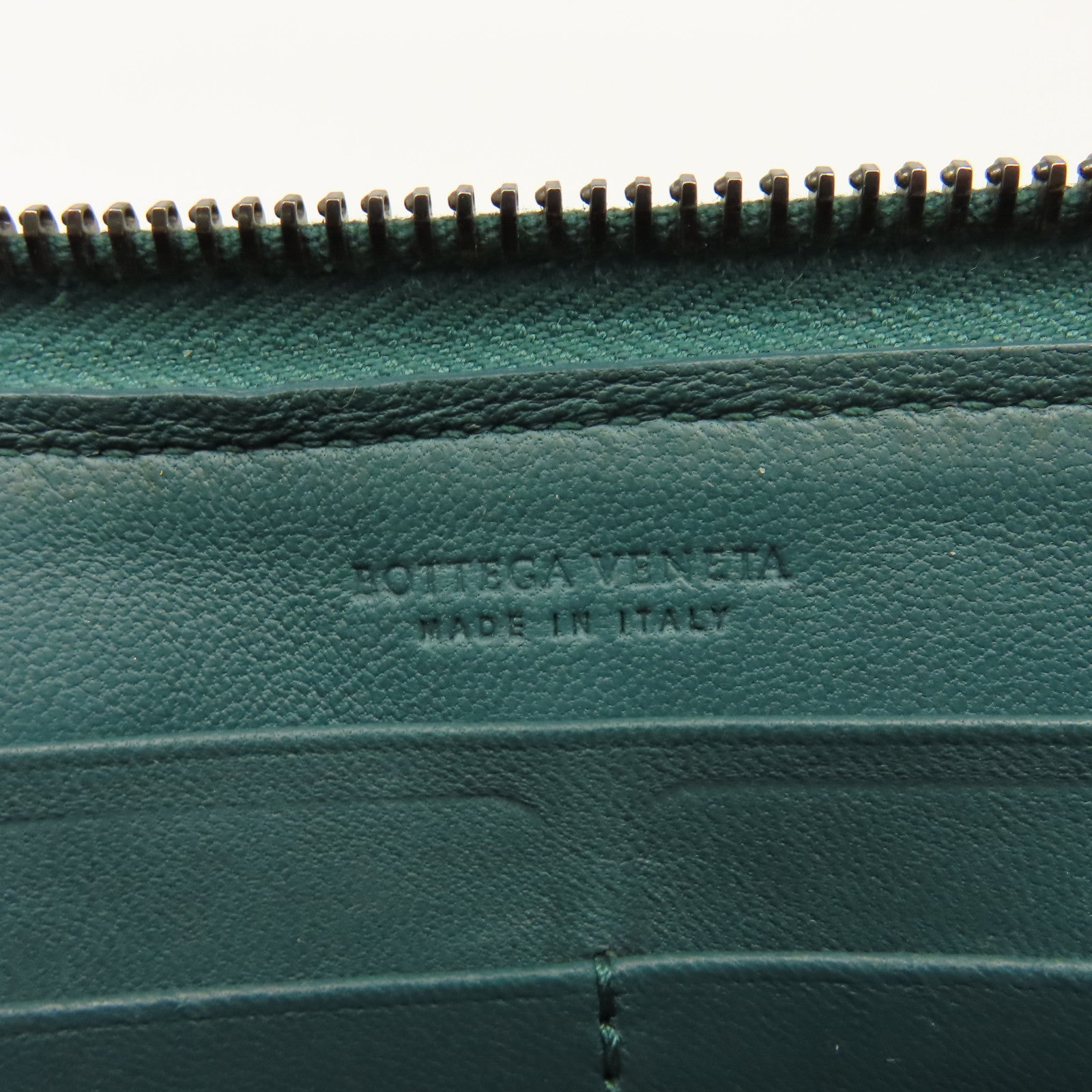 BOTTEGA VENETA 織紋皮革Zipper Long Wallet拉鏈長錢包綠色