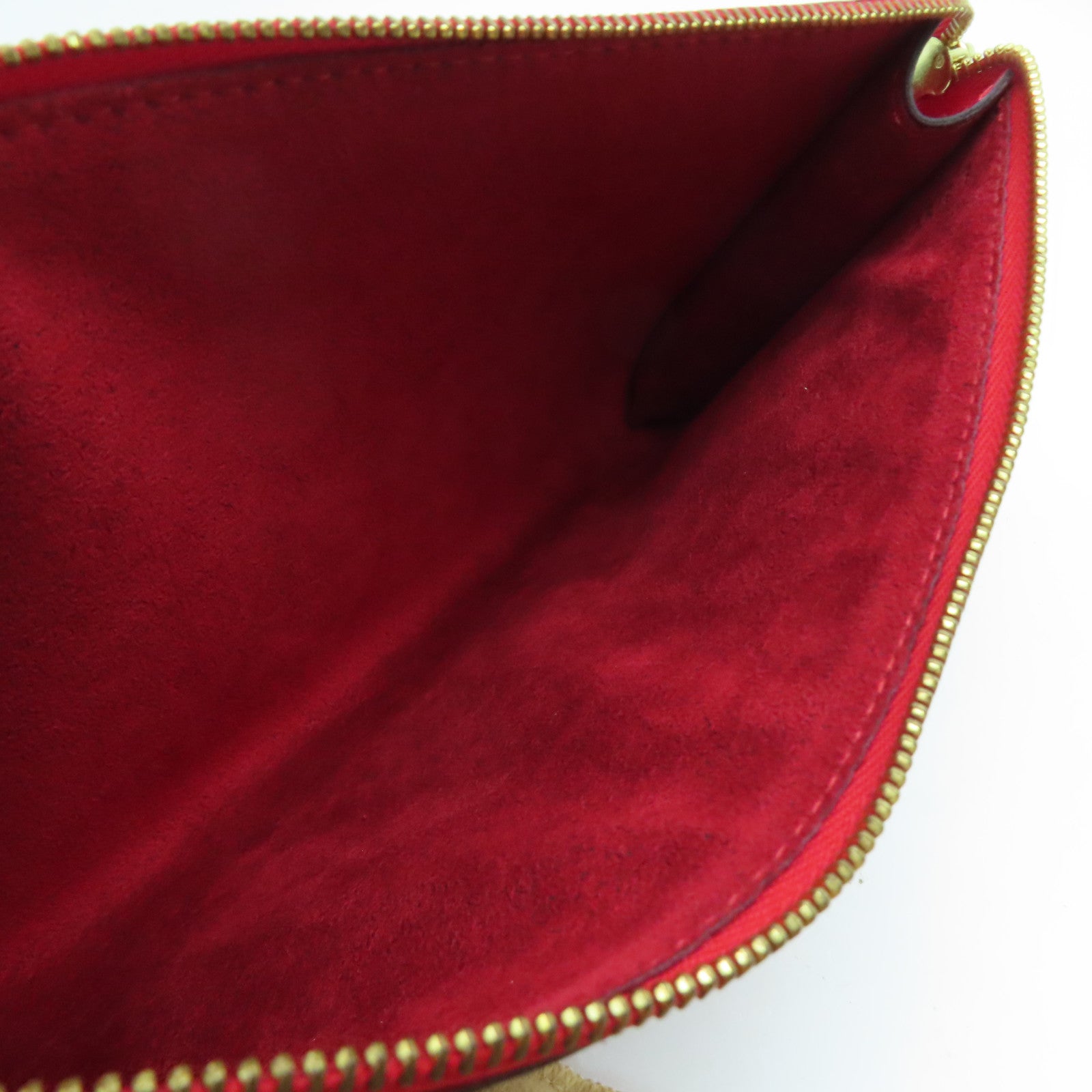 LOUIS VUITTON Epi Pochette Accessories金扣手拿包红色