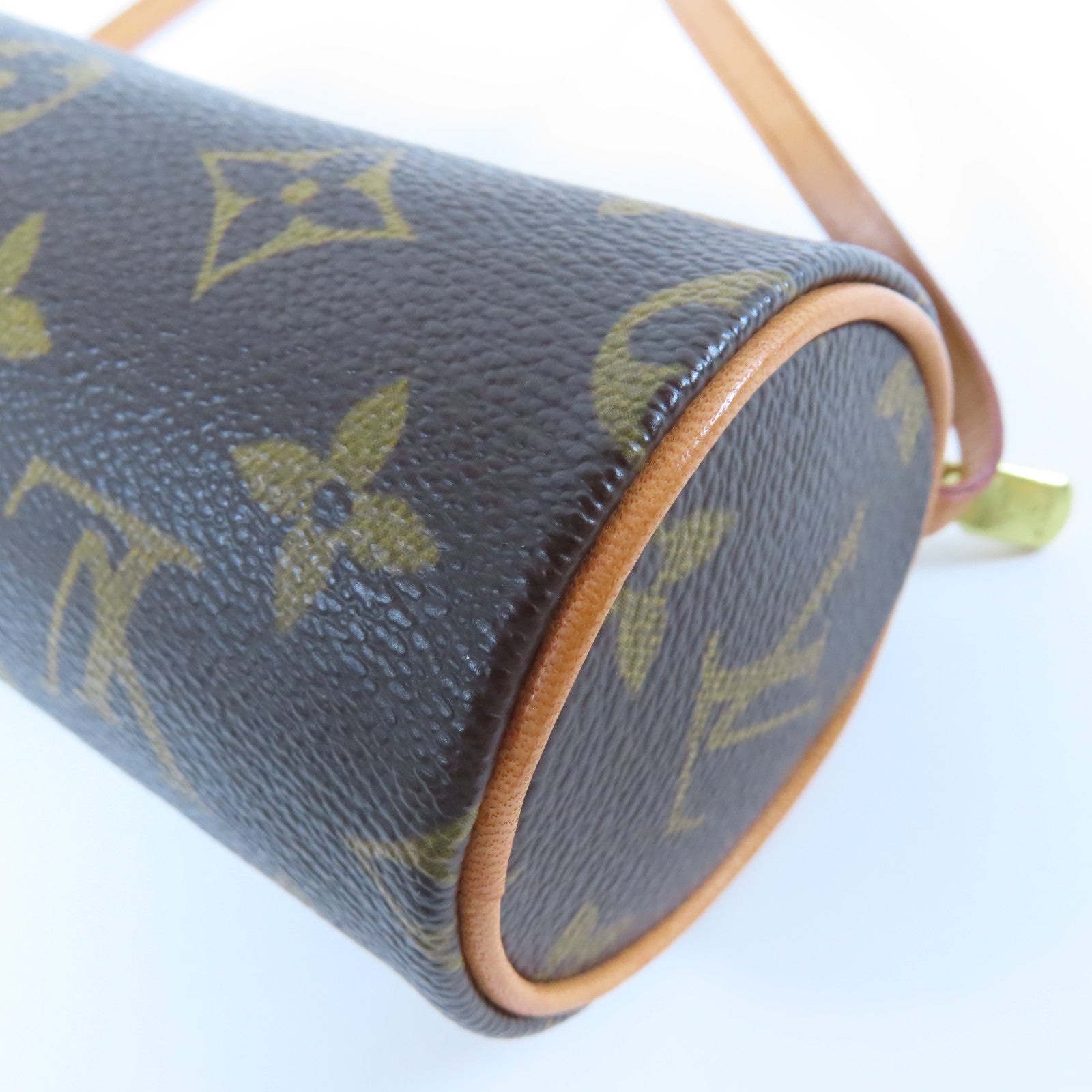 LOUIS VUITTON Monogram Handbag金扣手挽袋啡色