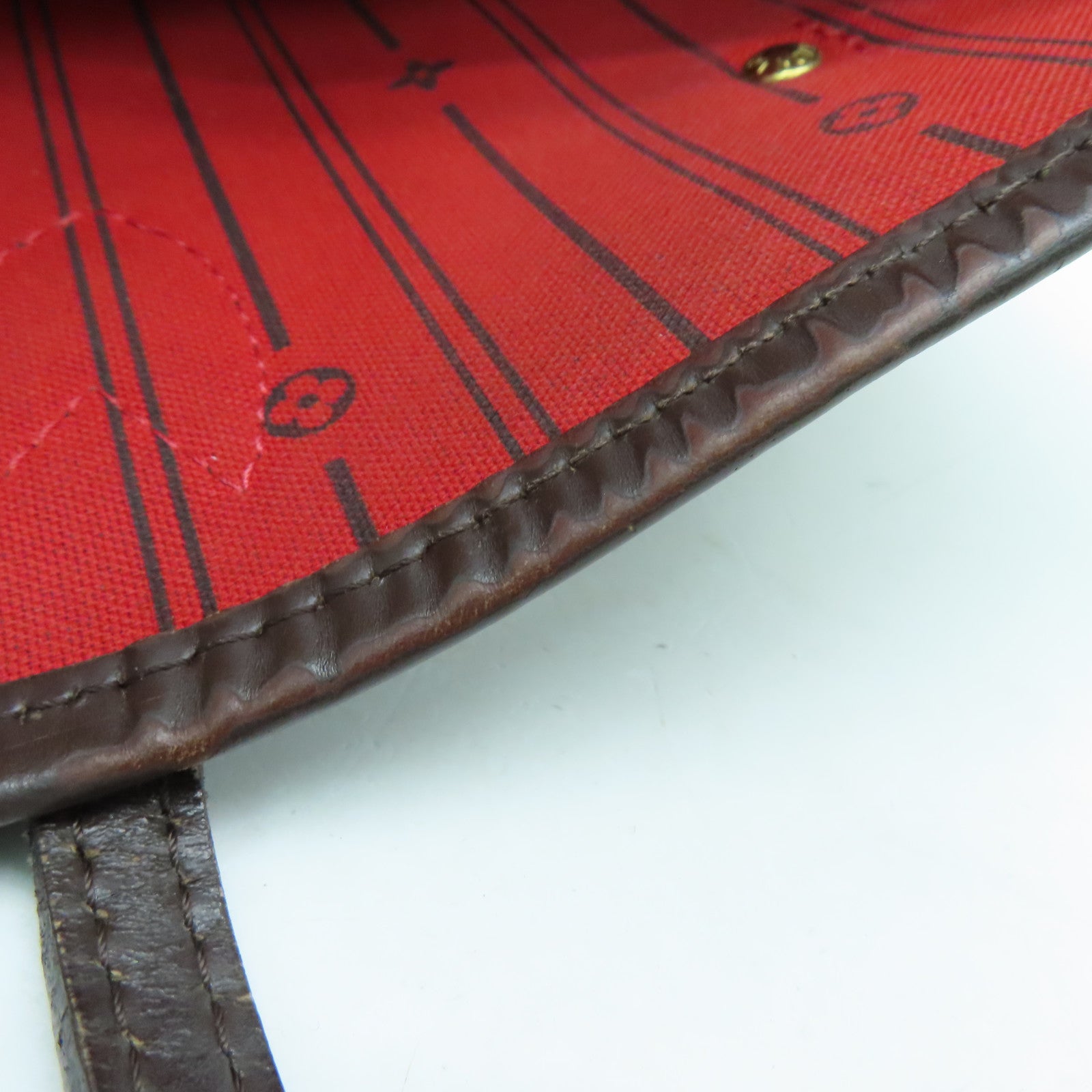 LOUIS VUITTON Damier Neverfull MM手挽袋金扣啡色