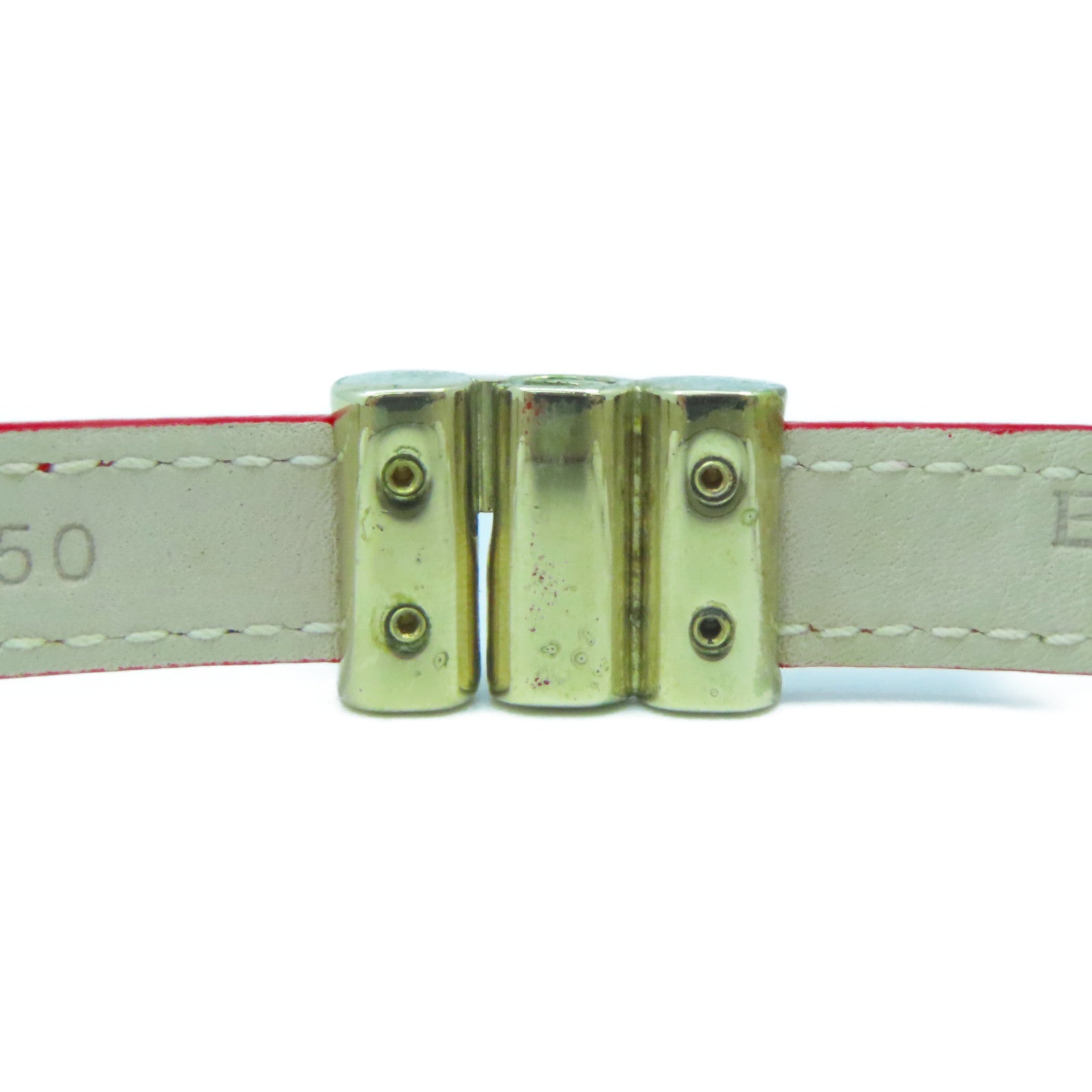 BVLGARI 牛皮皮革Double Bracelet金扣頸環紅色
