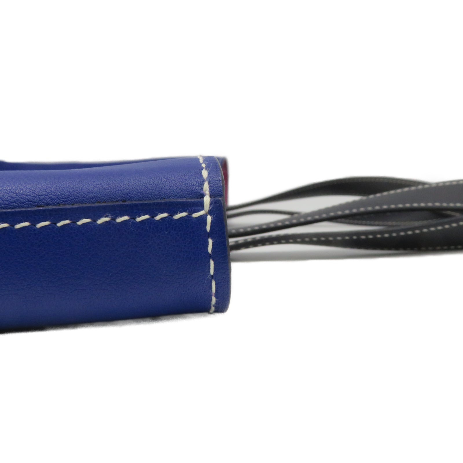 HERMES [Sharp Discount] Swift Leather Double Sens 45 Shoulder Bag Lightning Blue/Magnolia Pink