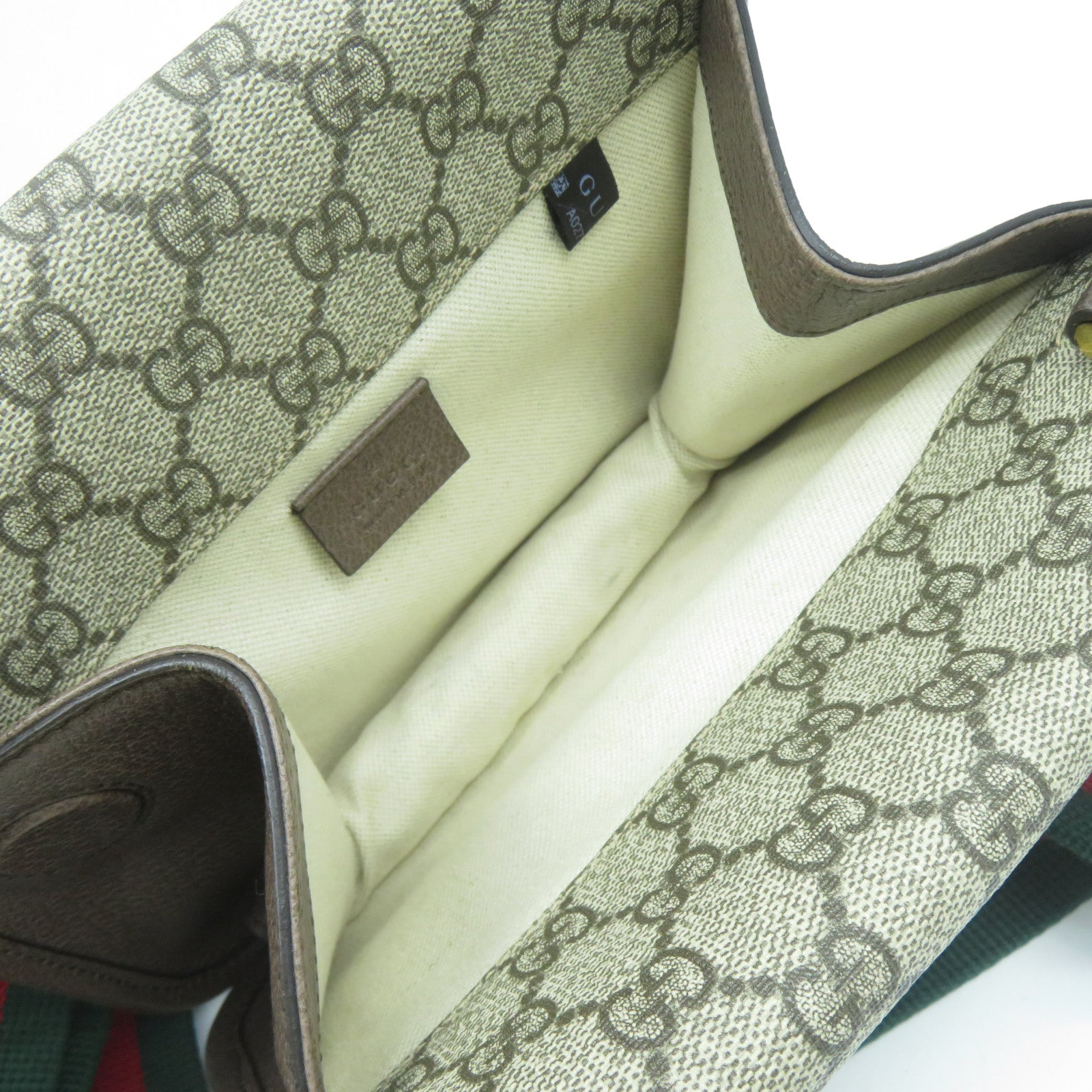 GUCCI 塗層帆布/皮革Neo Vintage Small Messenger Bag金扣肩背袋啡色