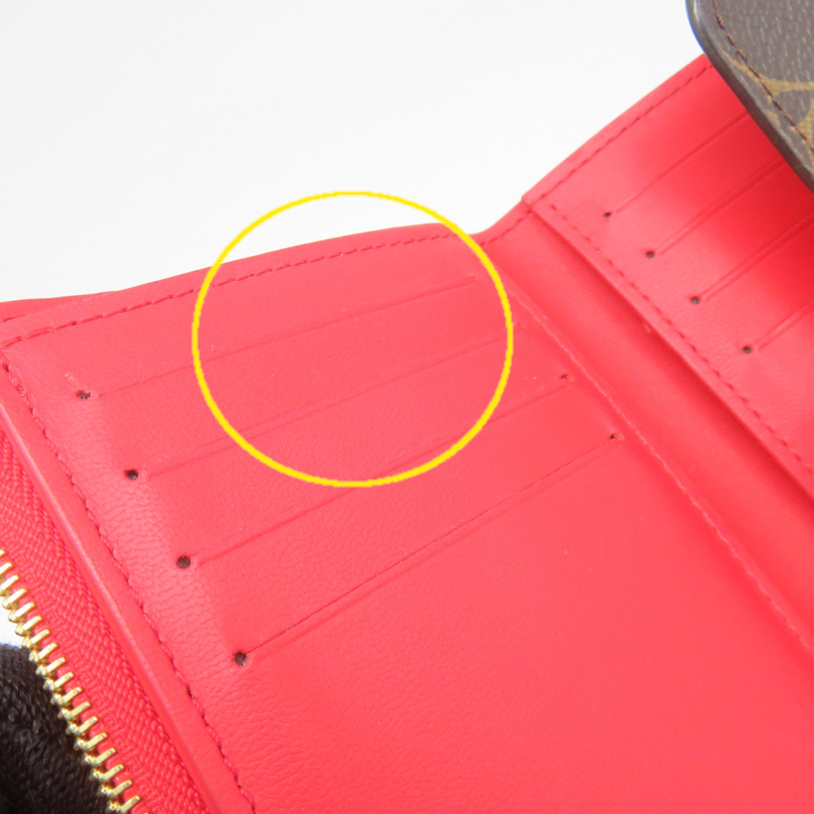 LOUIS VUITTON Monogram Flower Short Wallet金扣短錢包啡色/紅色