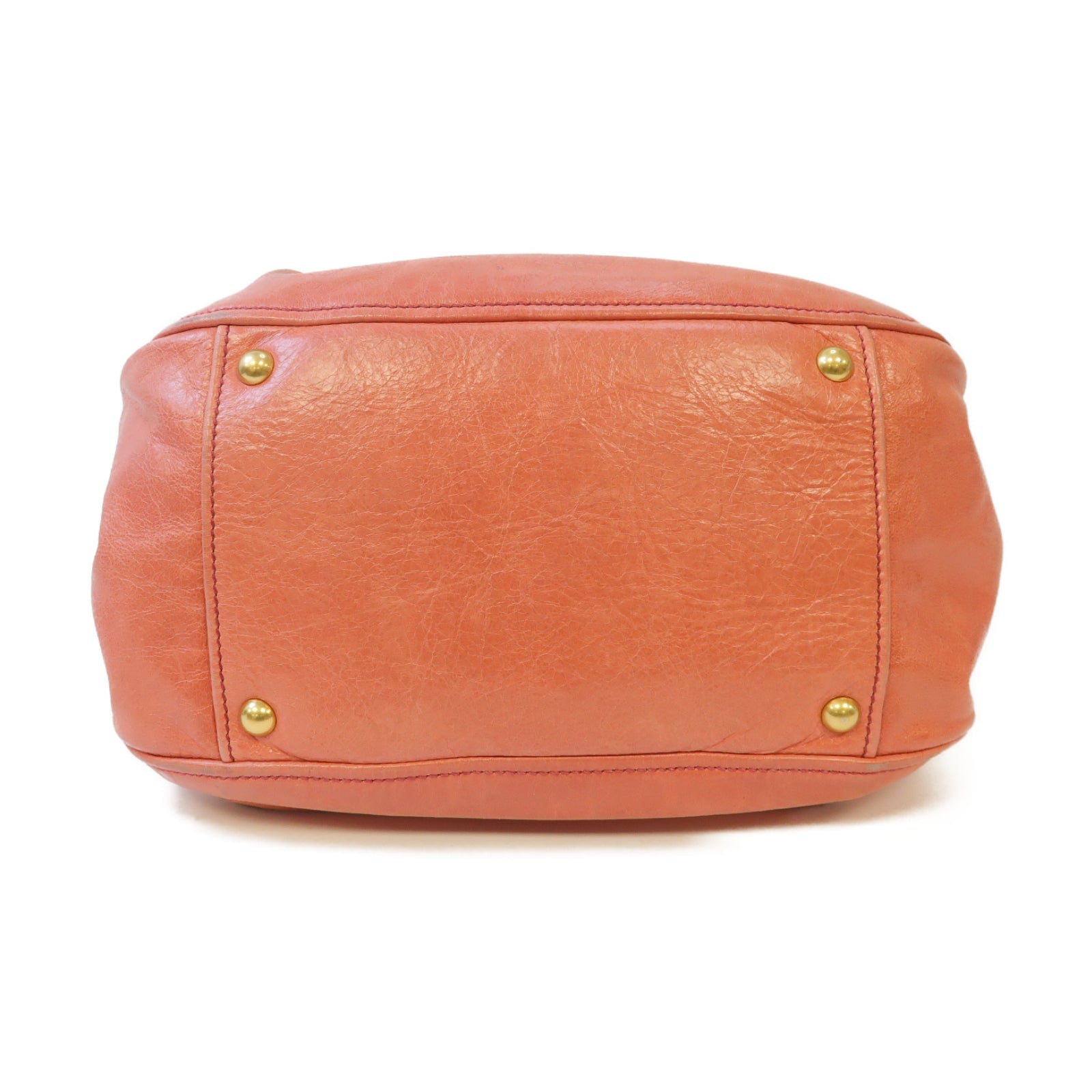 Miu Miu 牛皮皮革2 Way Shoulder金扣手挽肩背兩用袋粉紅色