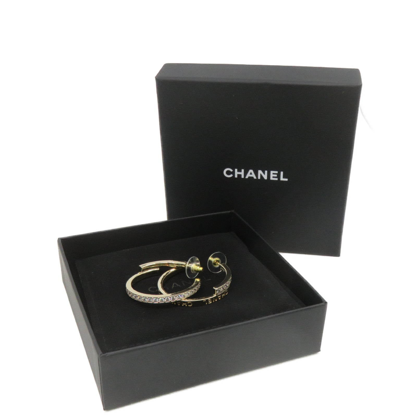 CHANEL metal / crystal Earrings earrings