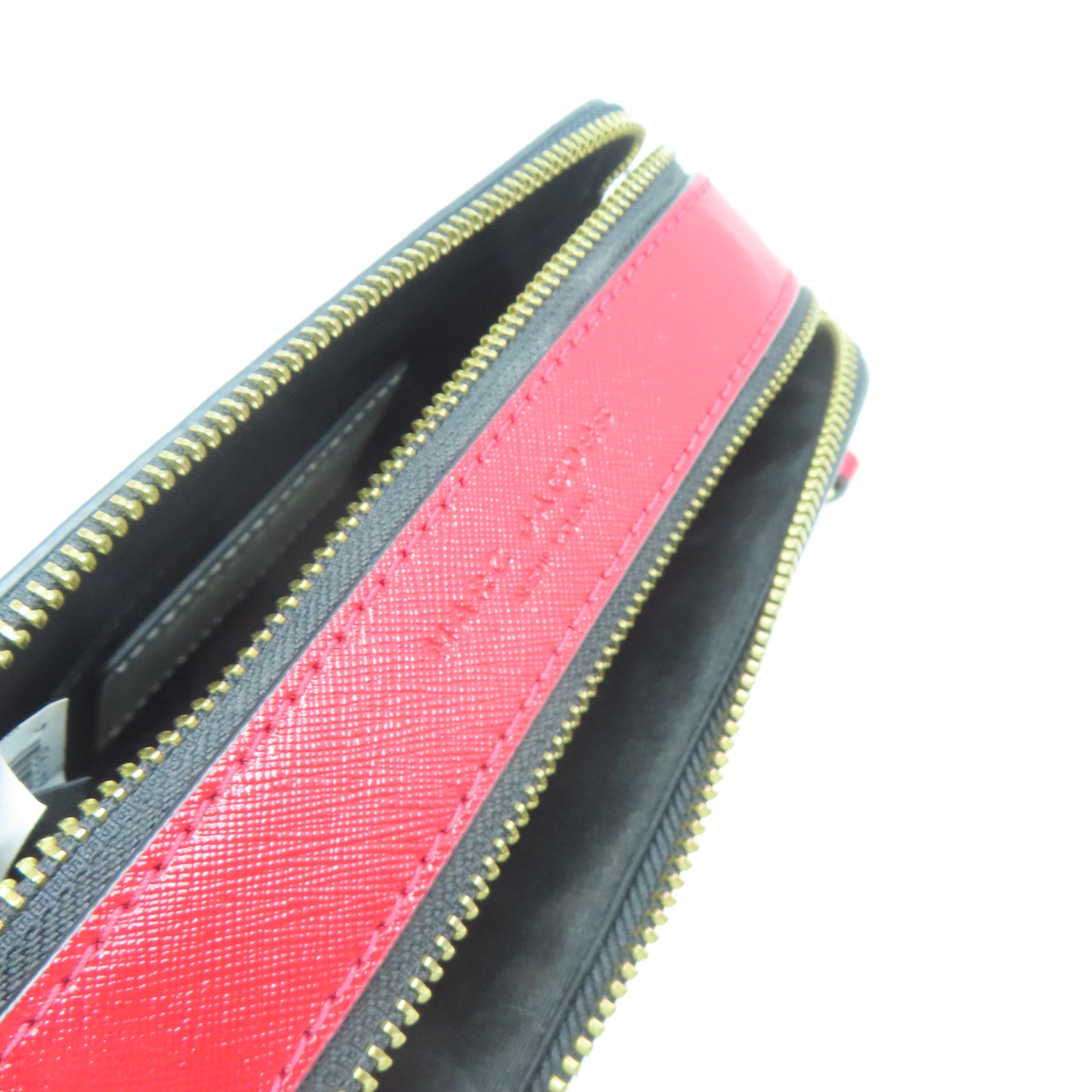 MARC JACOBS 塗層帆布Shoulder Bag金扣肩背袋白色/紅色/深藍色