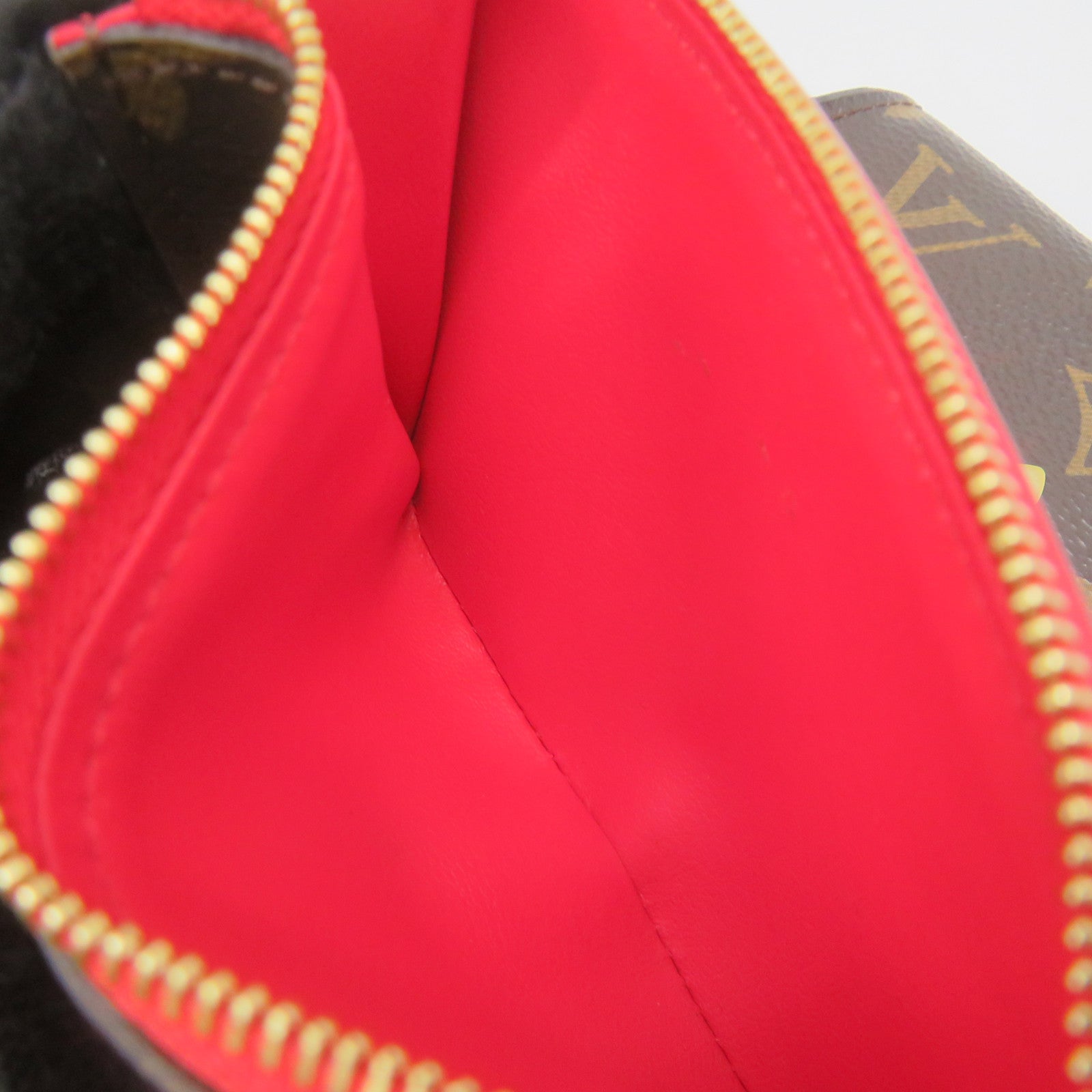 LOUIS VUITTON Monogram Flower Short Wallet金扣短錢包啡色/紅色