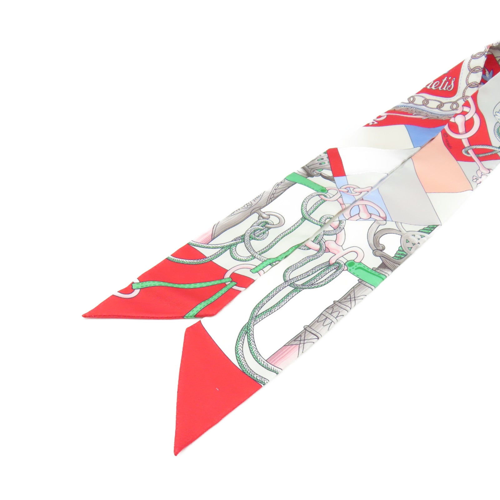 HERMES 【激減優惠】絲質Twilly Scarf絲巾白色/紅色/灰色/彩色