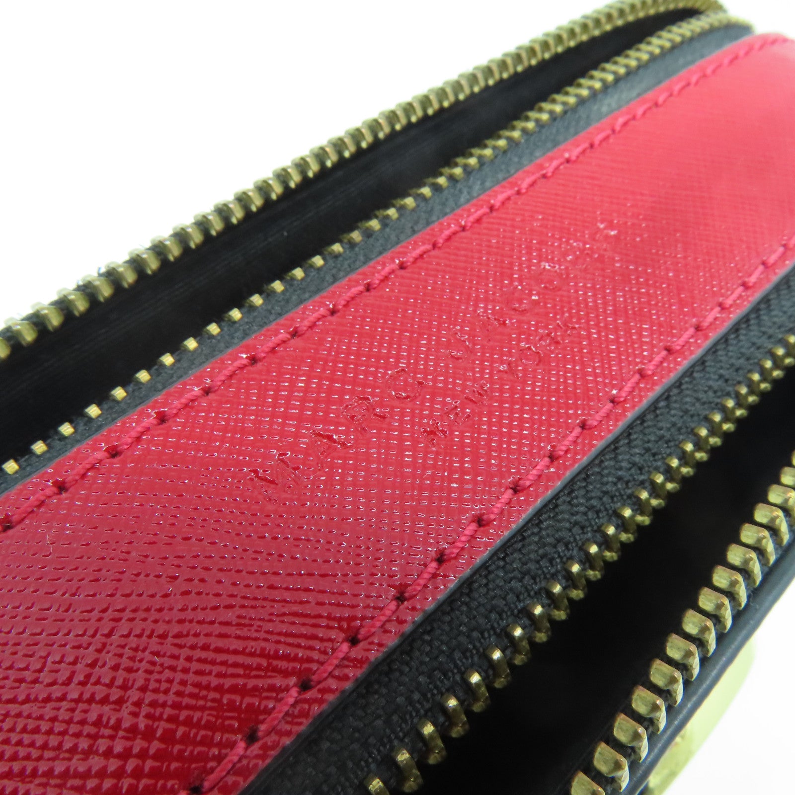 MARC JACOBS 塗層帆布Shoulder Bag金扣肩背袋白色/紅色/深藍色