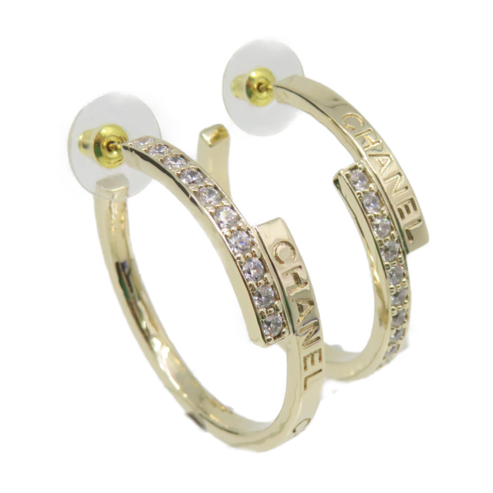 CHANEL metal / crystal Earrings earrings