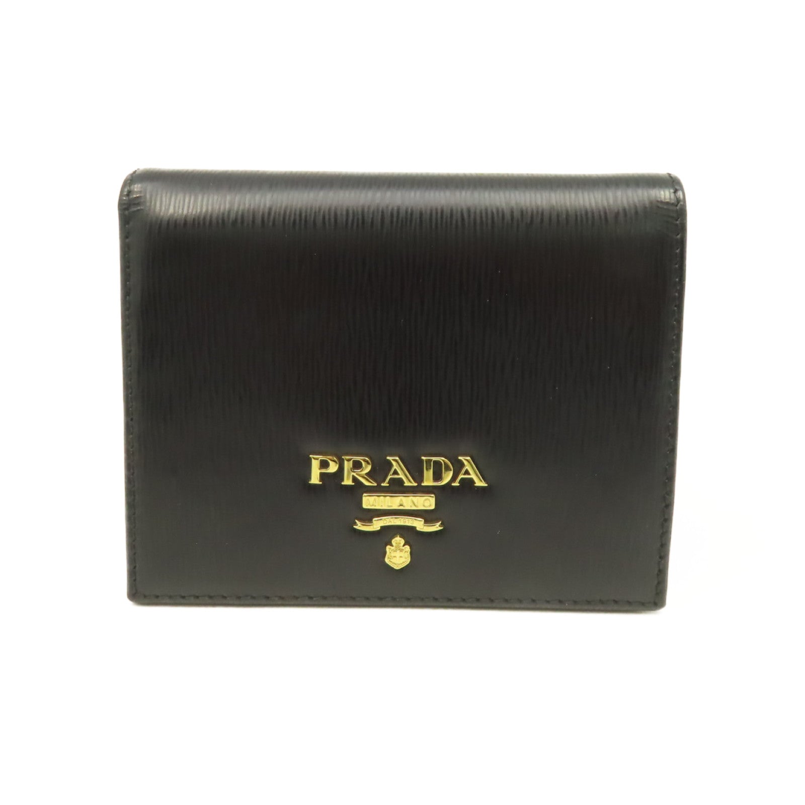 PRADA 牛皮皮革Short Wallet短錢包黑色/紅色