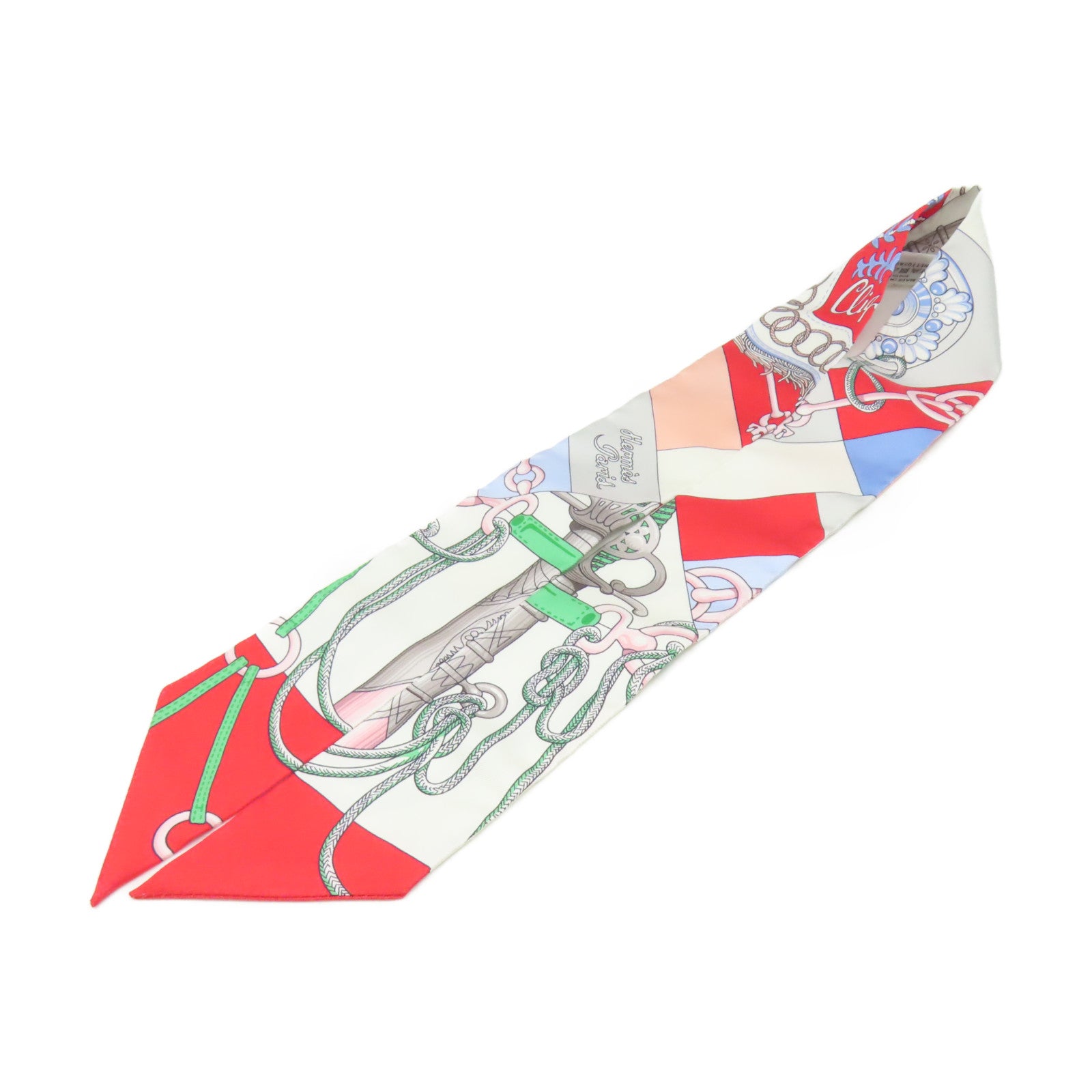 HERMES 【激減優惠】絲質Twilly Scarf絲巾白色/紅色/灰色/彩色