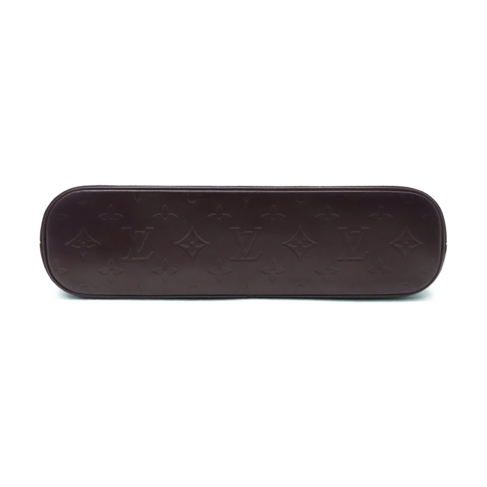 LOUIS VUITTON Monogram Matte Alston銀扣肩背袋酒紅色