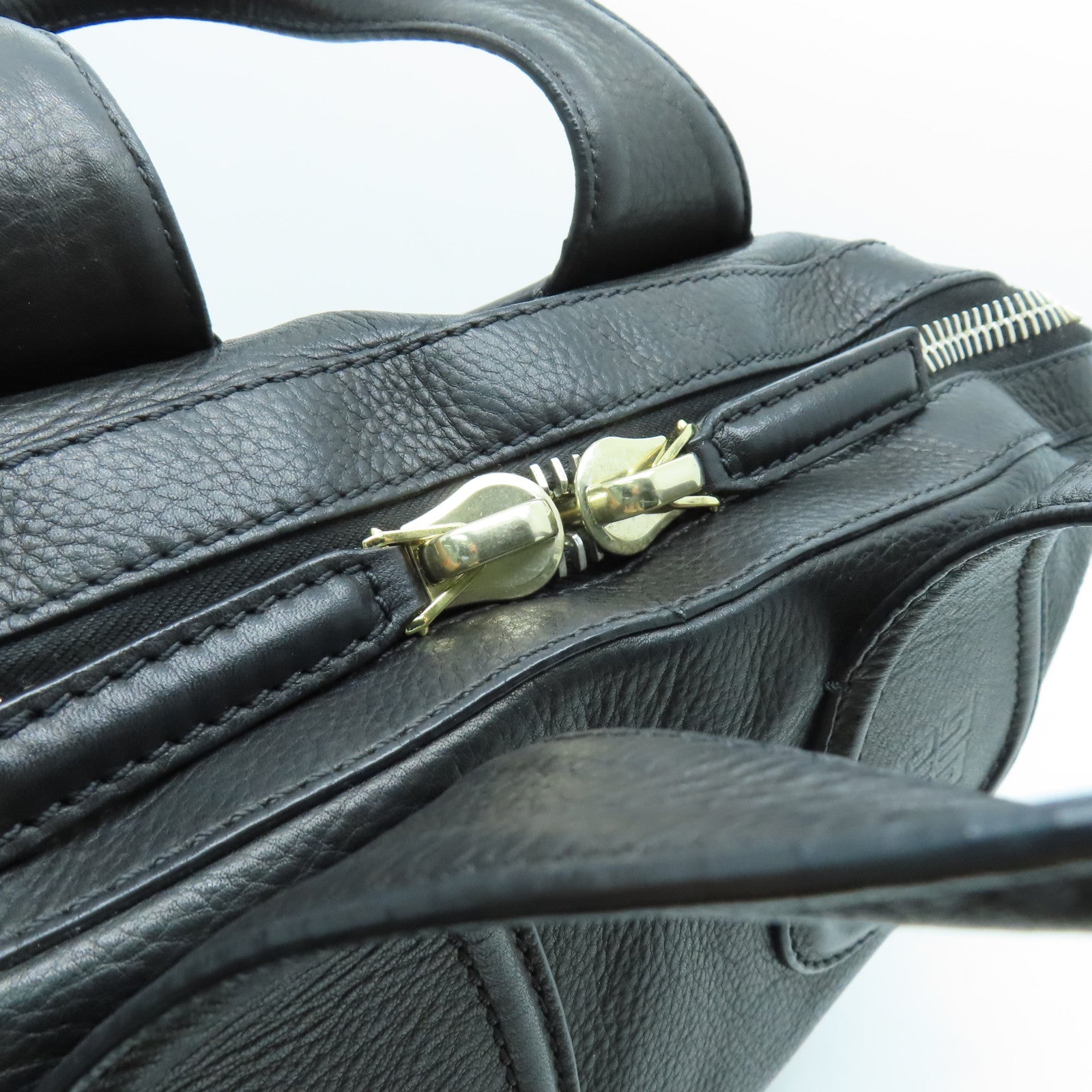 GIVENCHY 牛皮皮革2way Shoulder Bag銀扣手挽肩背兩用袋黑色