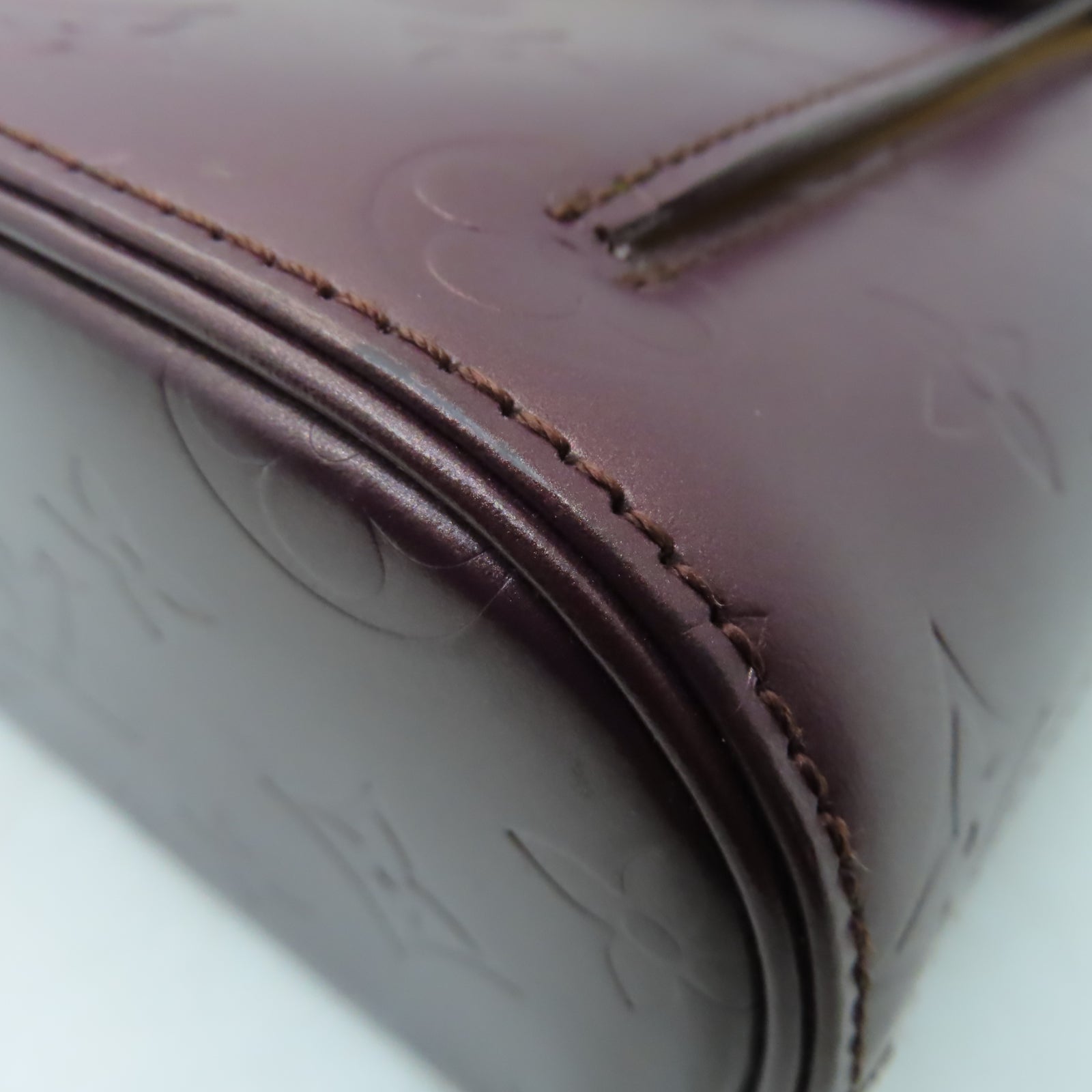 LOUIS VUITTON Monogram Matte Alston銀扣肩背袋酒紅色