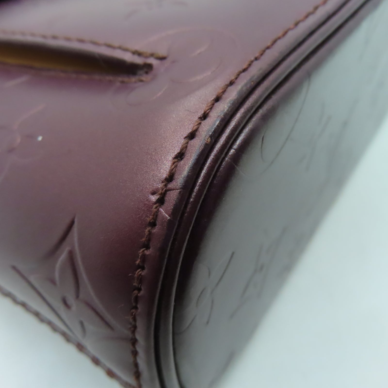 LOUIS VUITTON Monogram Matte Alston銀扣肩背袋酒紅色