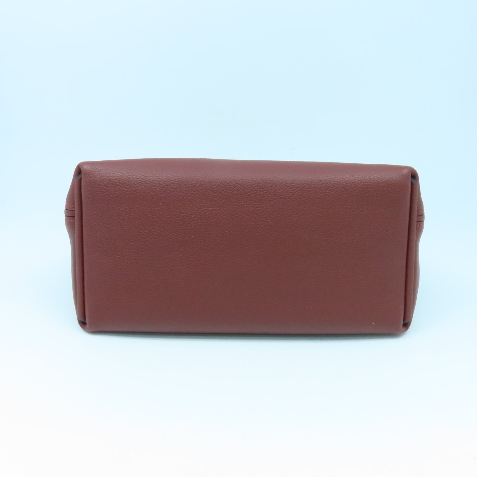 HERMES Evercolor皮革Mini 24/24銀扣肩背袋RougeH酒紅色