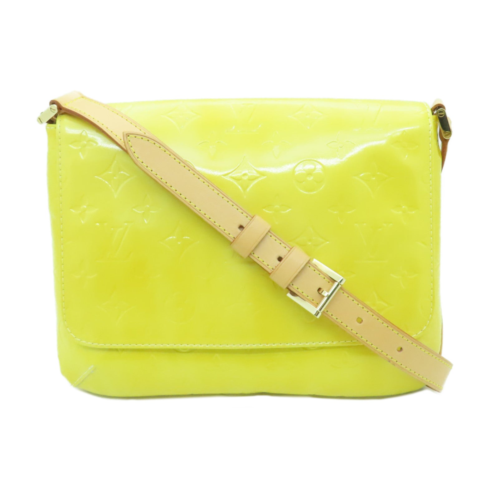 LOUIS VUITTON 【激減優惠】Monogram Vernis Thompson Street金扣肩背袋黃色