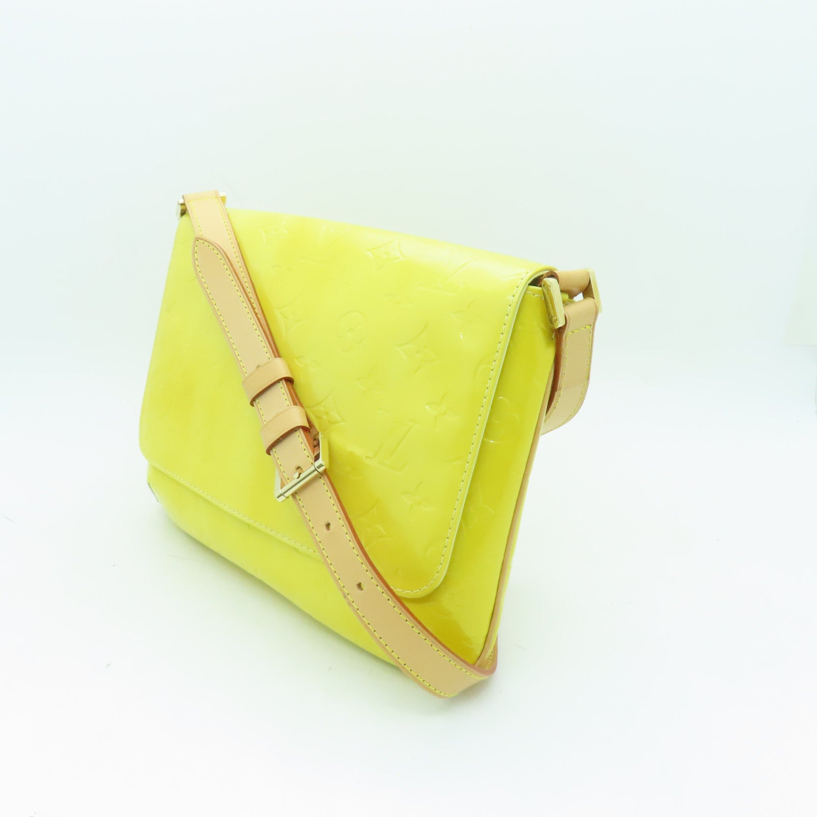 LOUIS VUITTON 【激減優惠】Monogram Vernis Thompson Street金扣肩背袋黃色