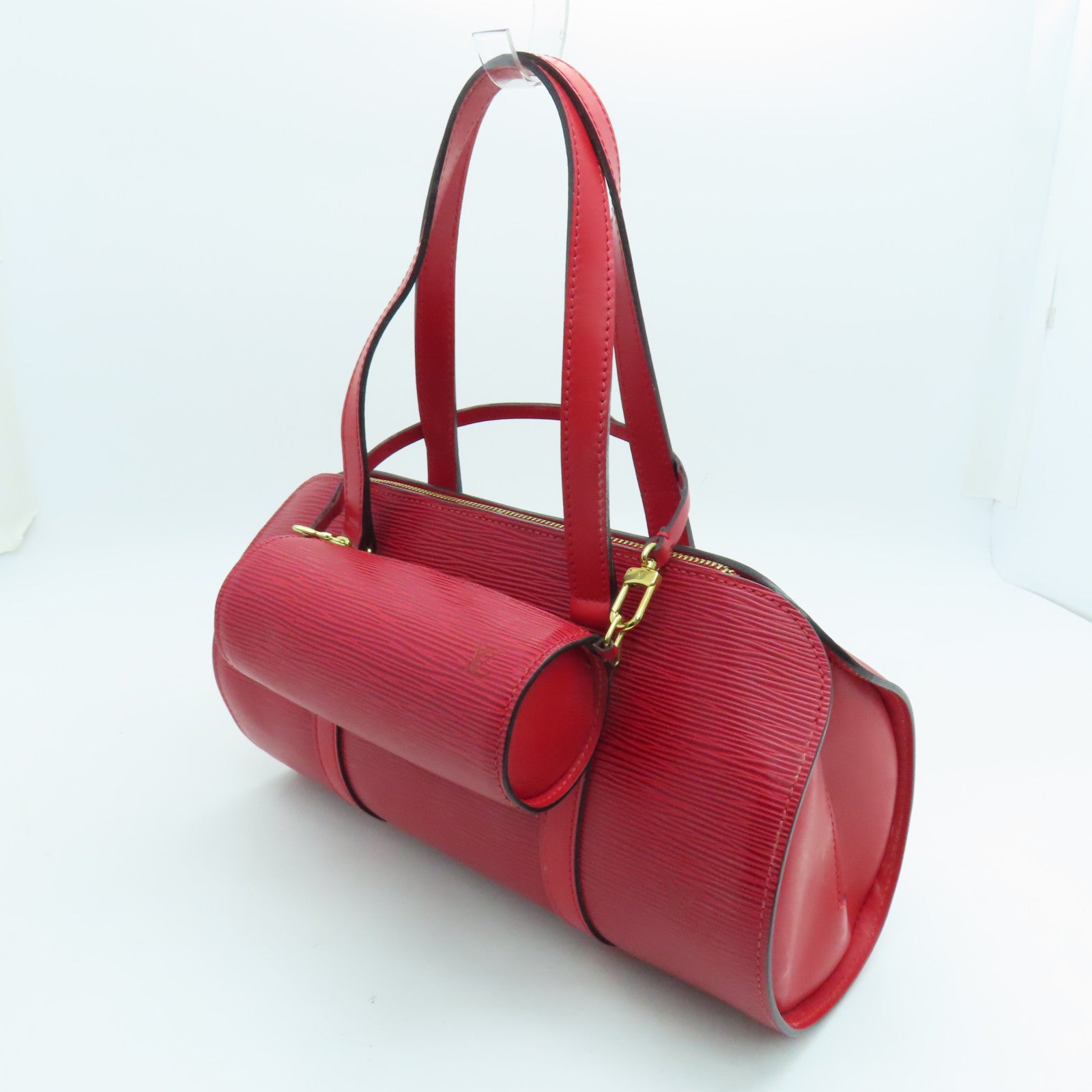 LOUIS VUITTON 【激減優惠】Epi Soufflot金扣手挽袋紅色