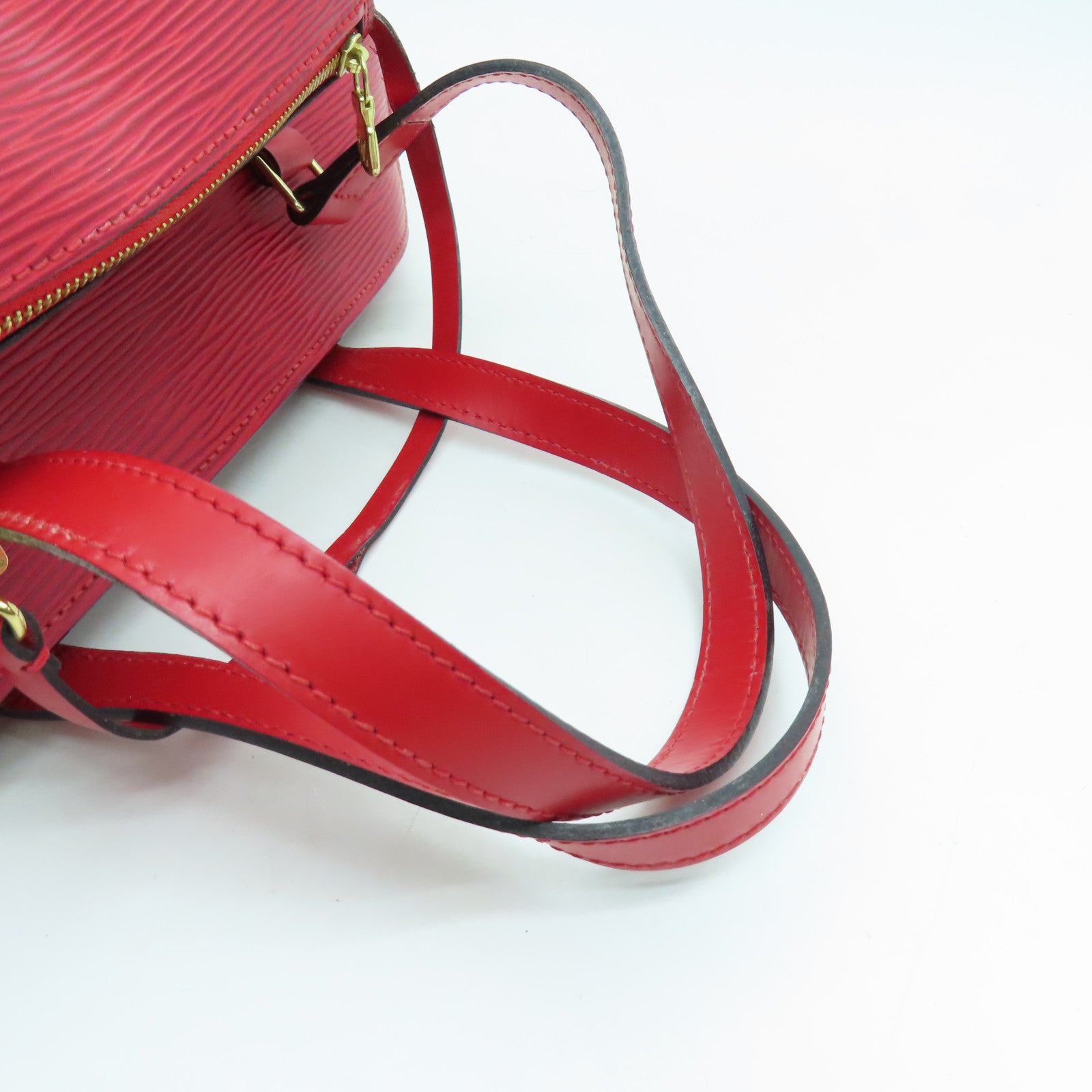 LOUIS VUITTON 【激減優惠】Epi Soufflot金扣手挽袋紅色
