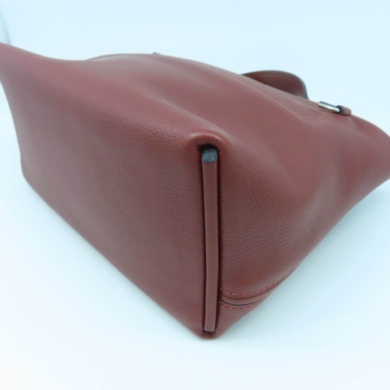 HERMES Evercolor皮革Mini 24/24銀扣肩背袋RougeH酒紅色