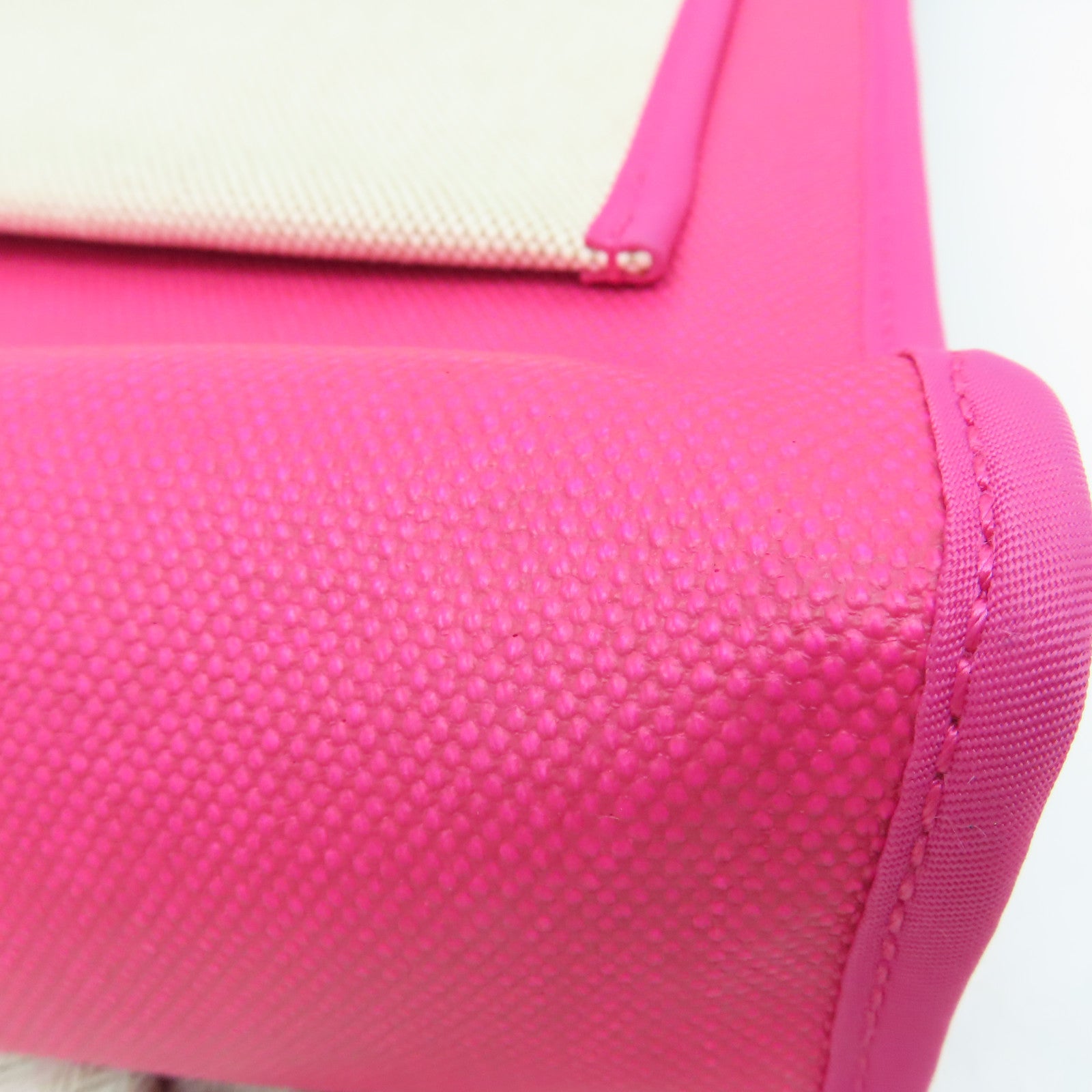 HERMES 涂层帆布Herbag PM银扣手挽肩背两用袋粉红色