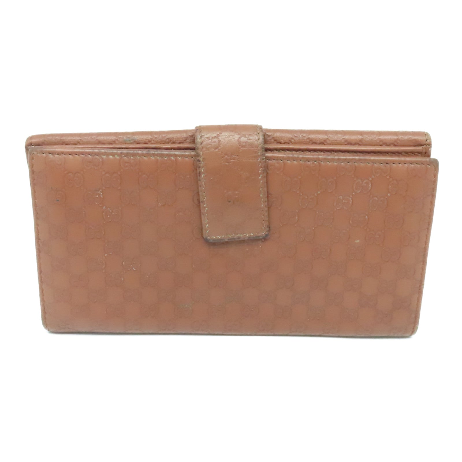 GUCCI 牛皮皮革Long Wallet金扣长钱包啡色